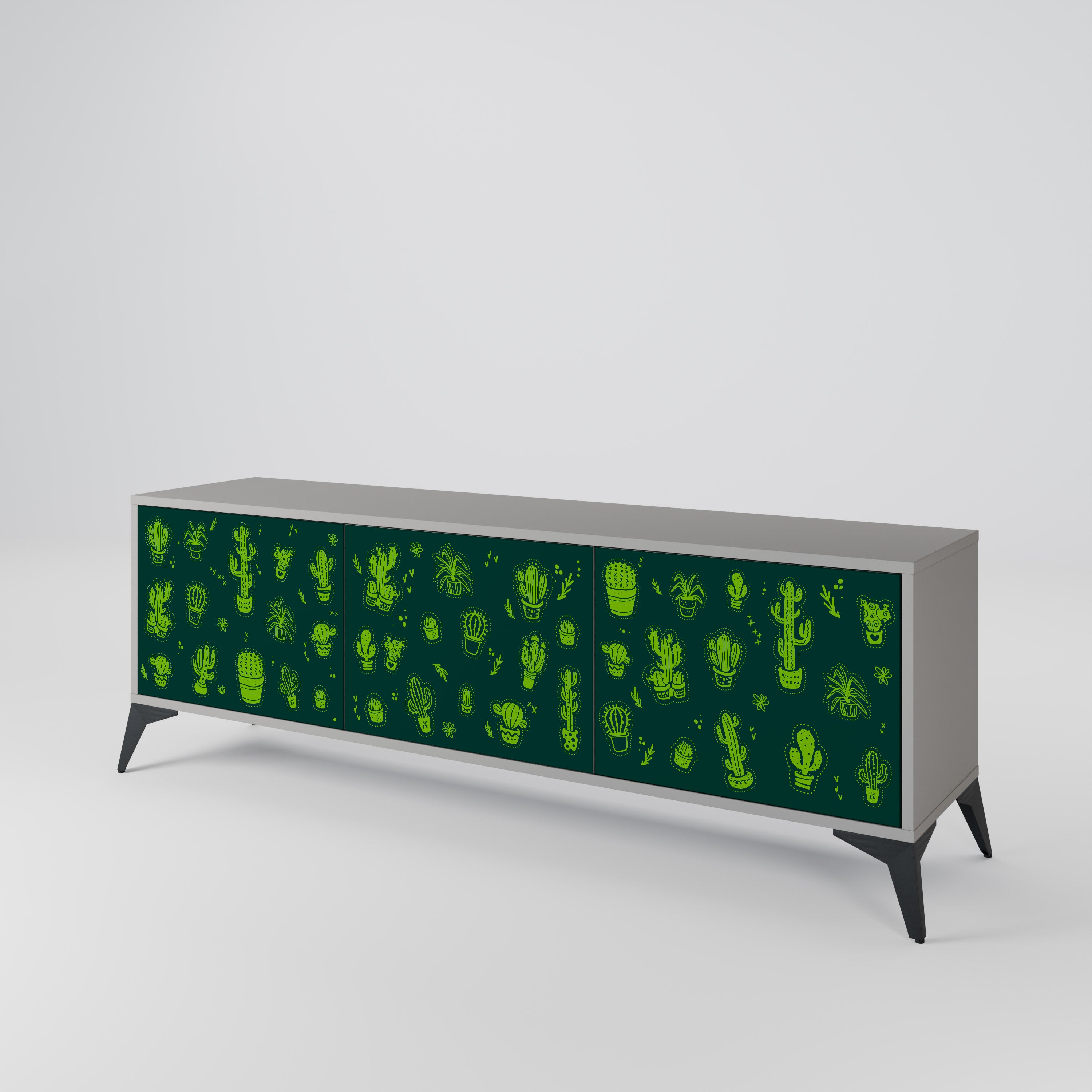 DESERT GREEN Szafka RTV 3-drzwiowa korpus Szary
