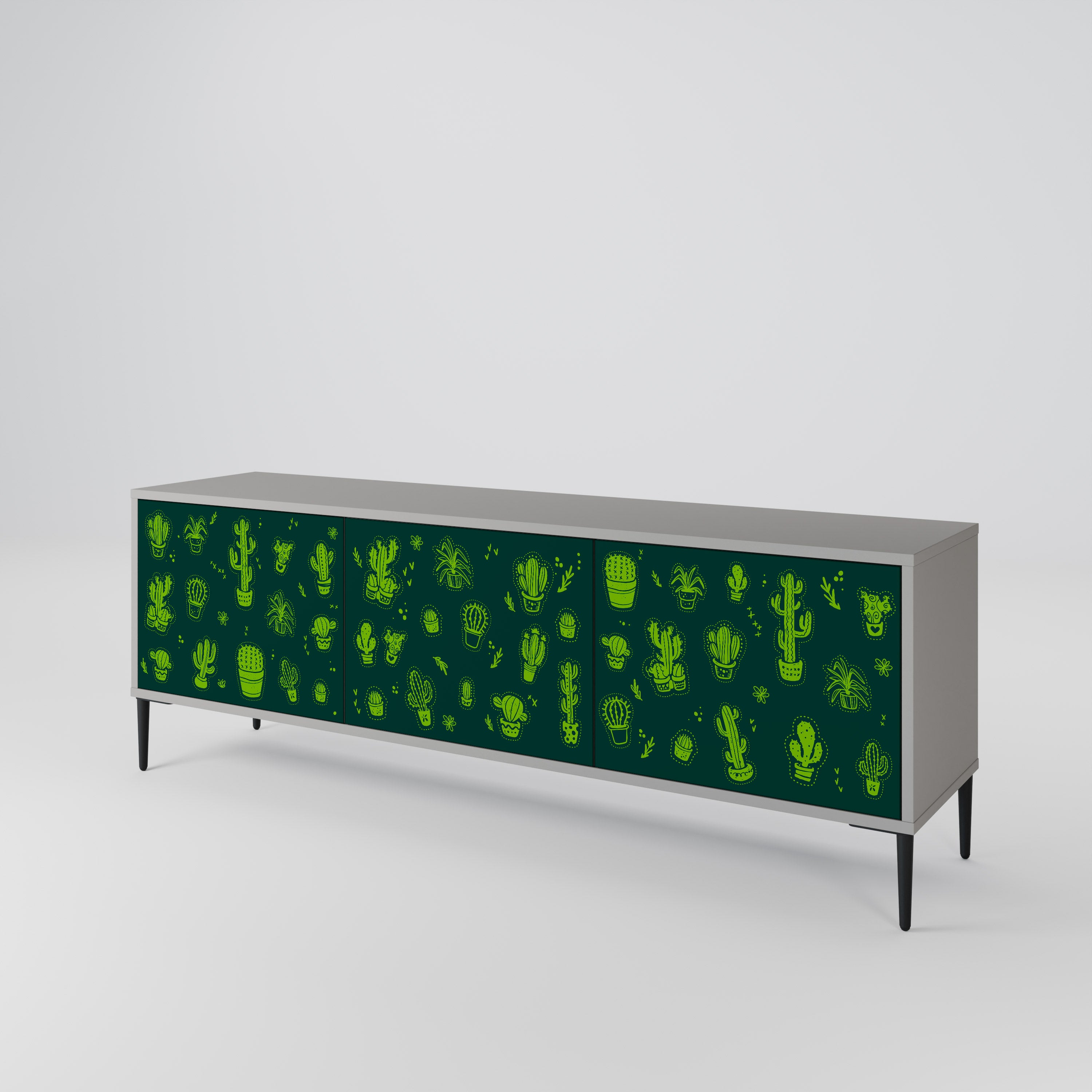 DESERT GREEN Szafka RTV 3-drzwiowa korpus Szary