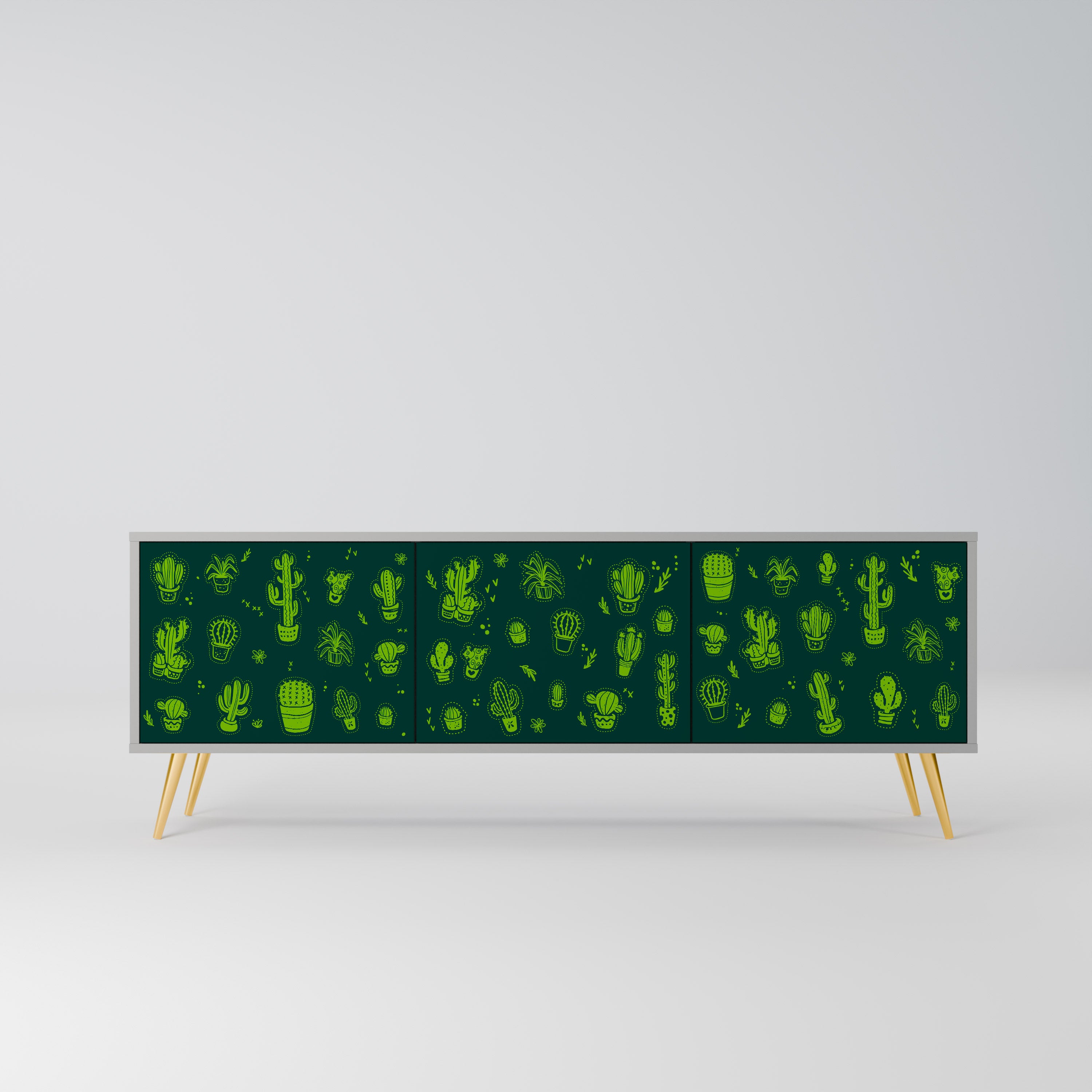 DESERT GREEN Szafka RTV 3-drzwiowa korpus Szary