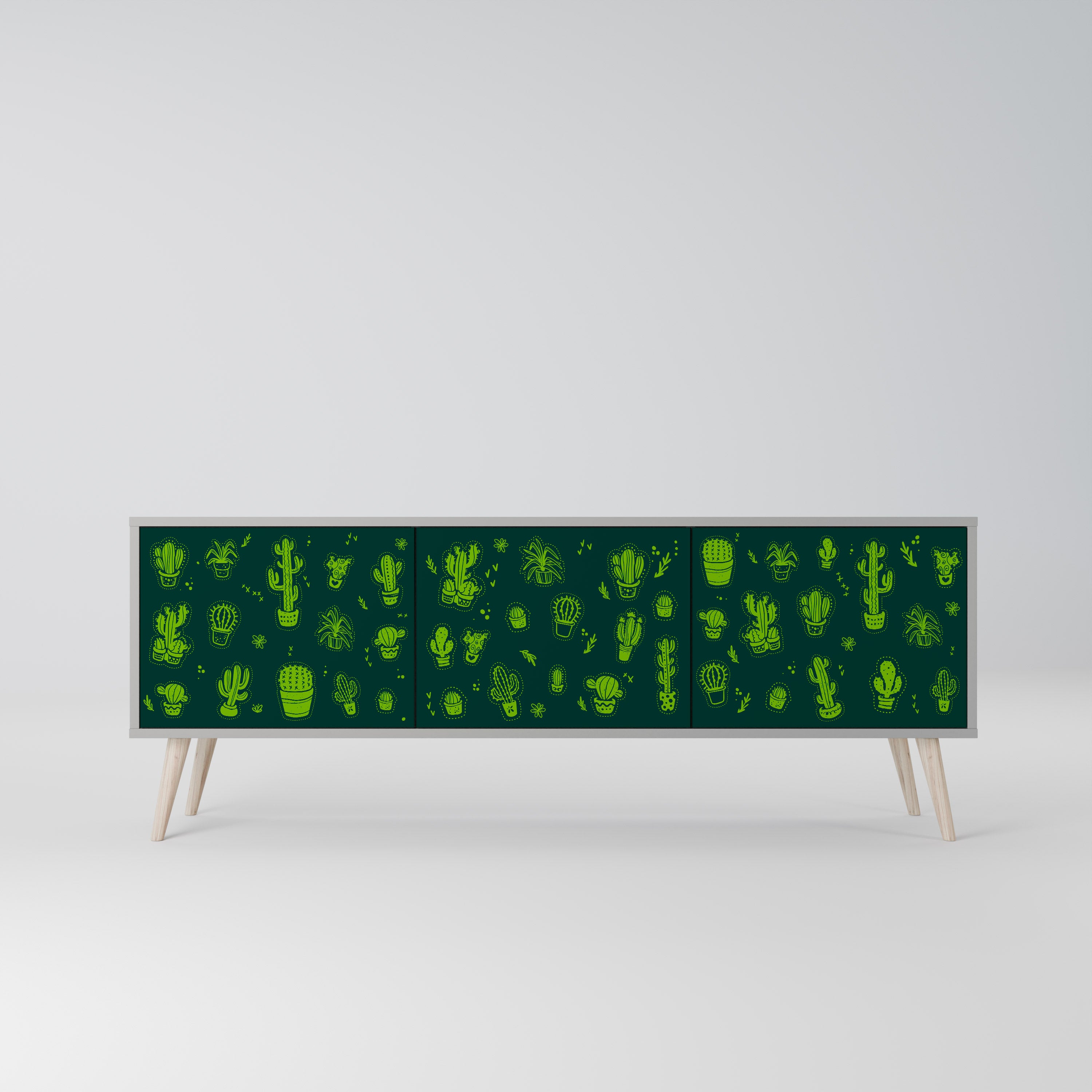 DESERT GREEN Szafka RTV 3-drzwiowa korpus Szary