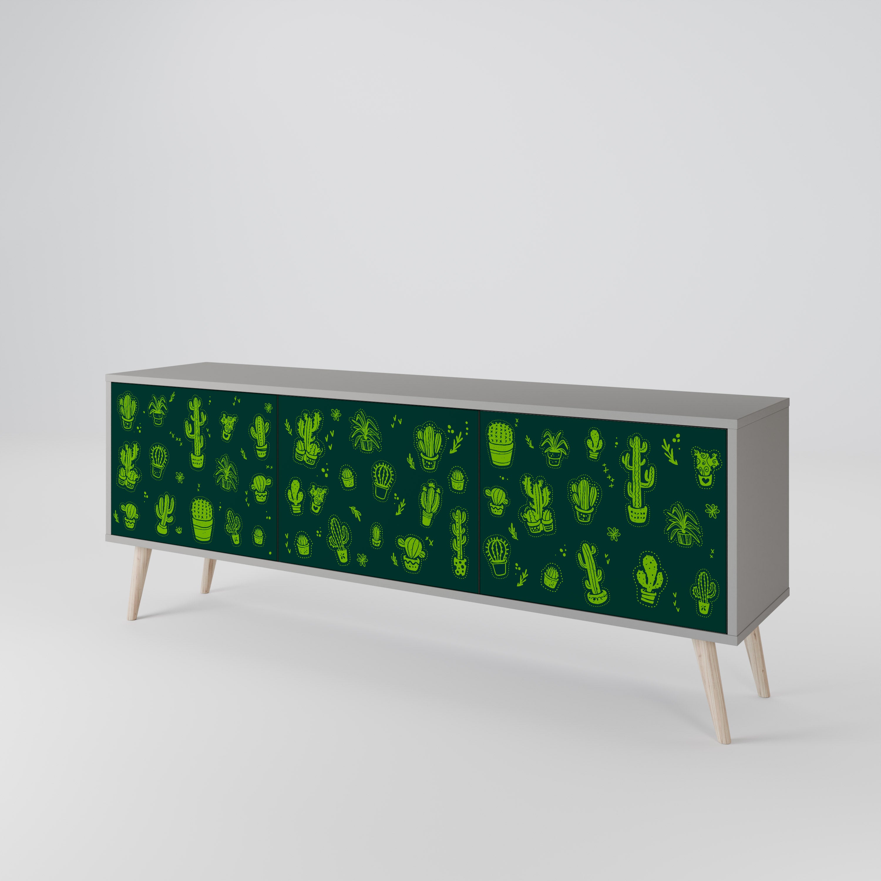 DESERT GREEN Szafka RTV 3-drzwiowa korpus Szary