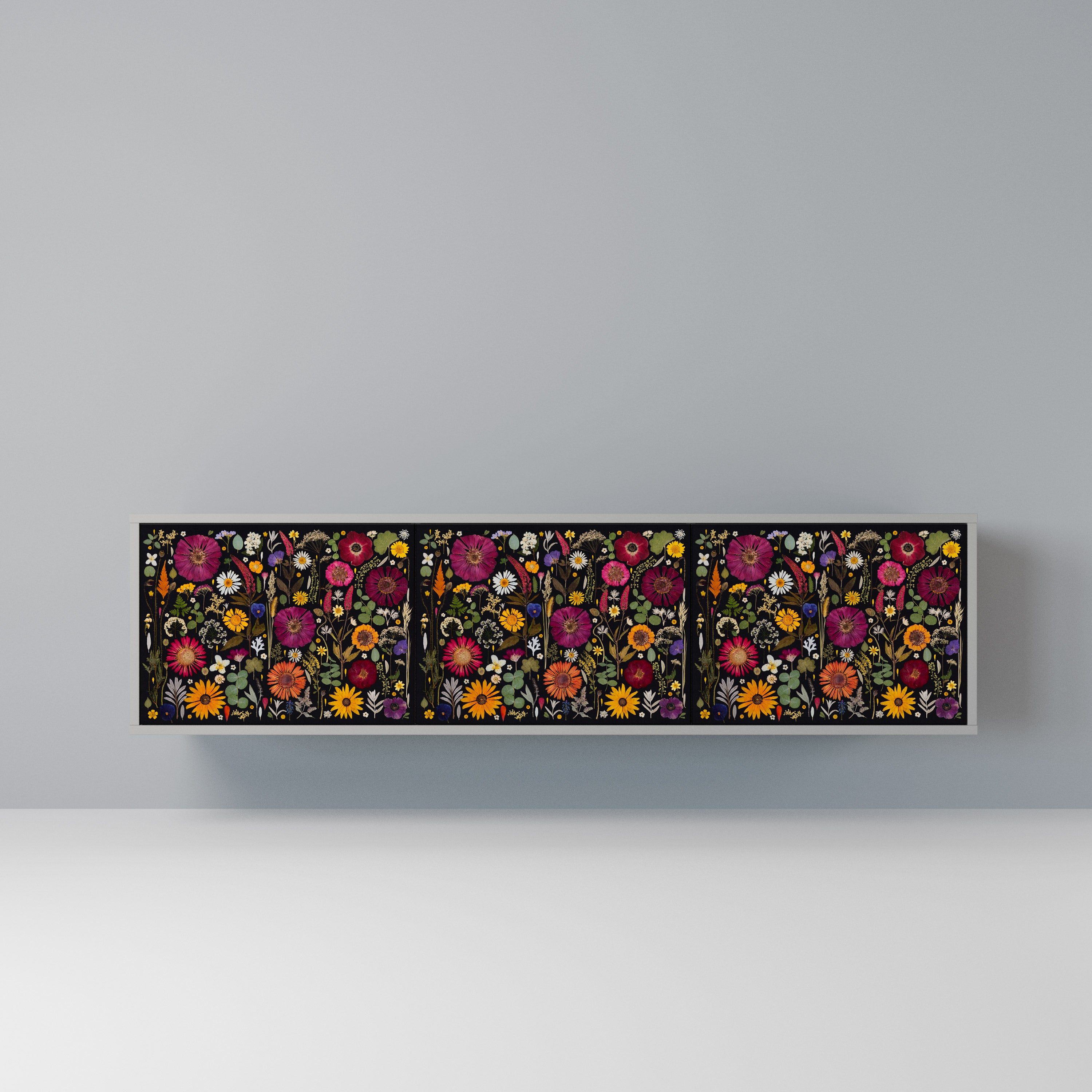 MIDNIGHT GARDEN Szafka RTV 3-drzwiowa korpus Szary