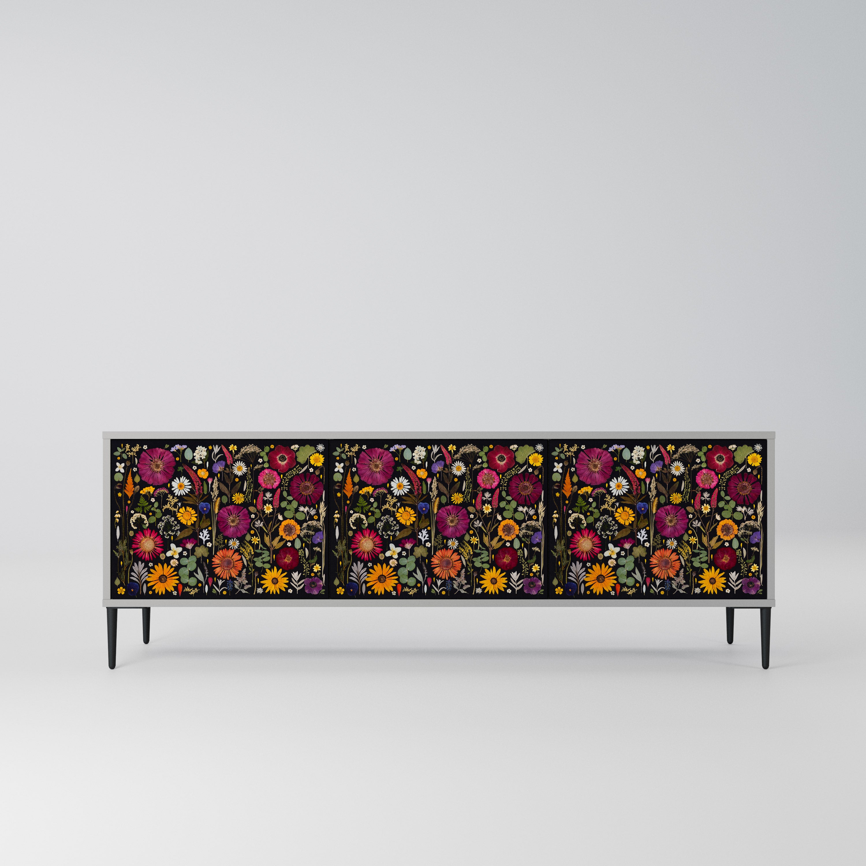 MIDNIGHT GARDEN Szafka RTV 3-drzwiowa korpus Szary