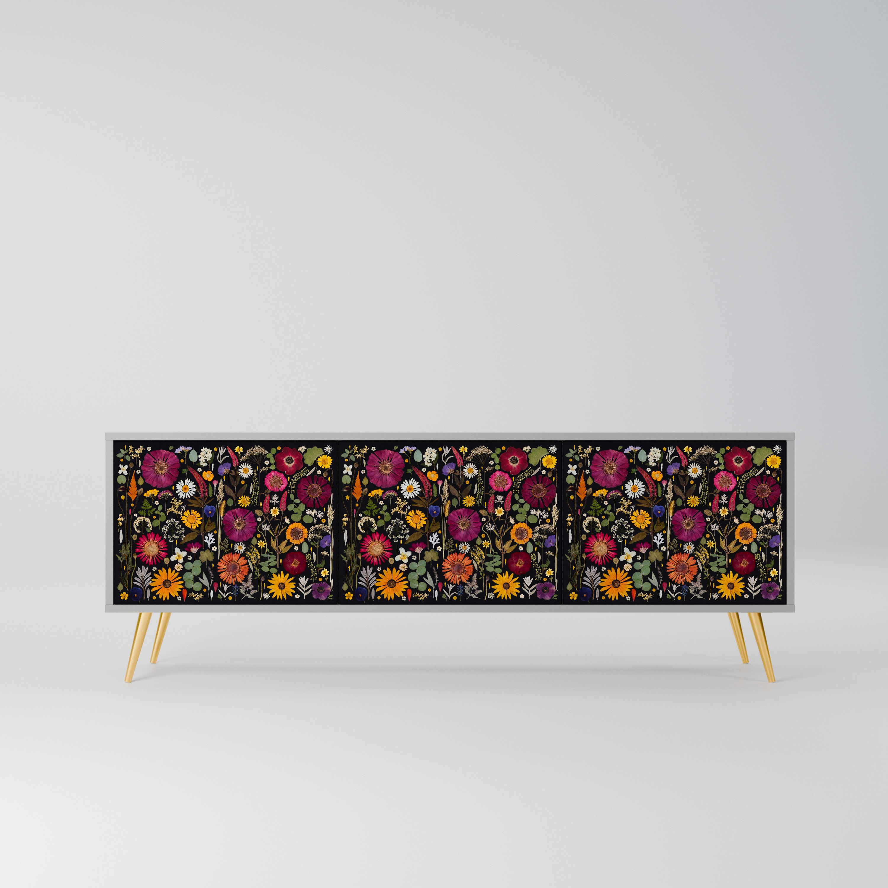 MIDNIGHT GARDEN Szafka RTV 3-drzwiowa korpus Szary