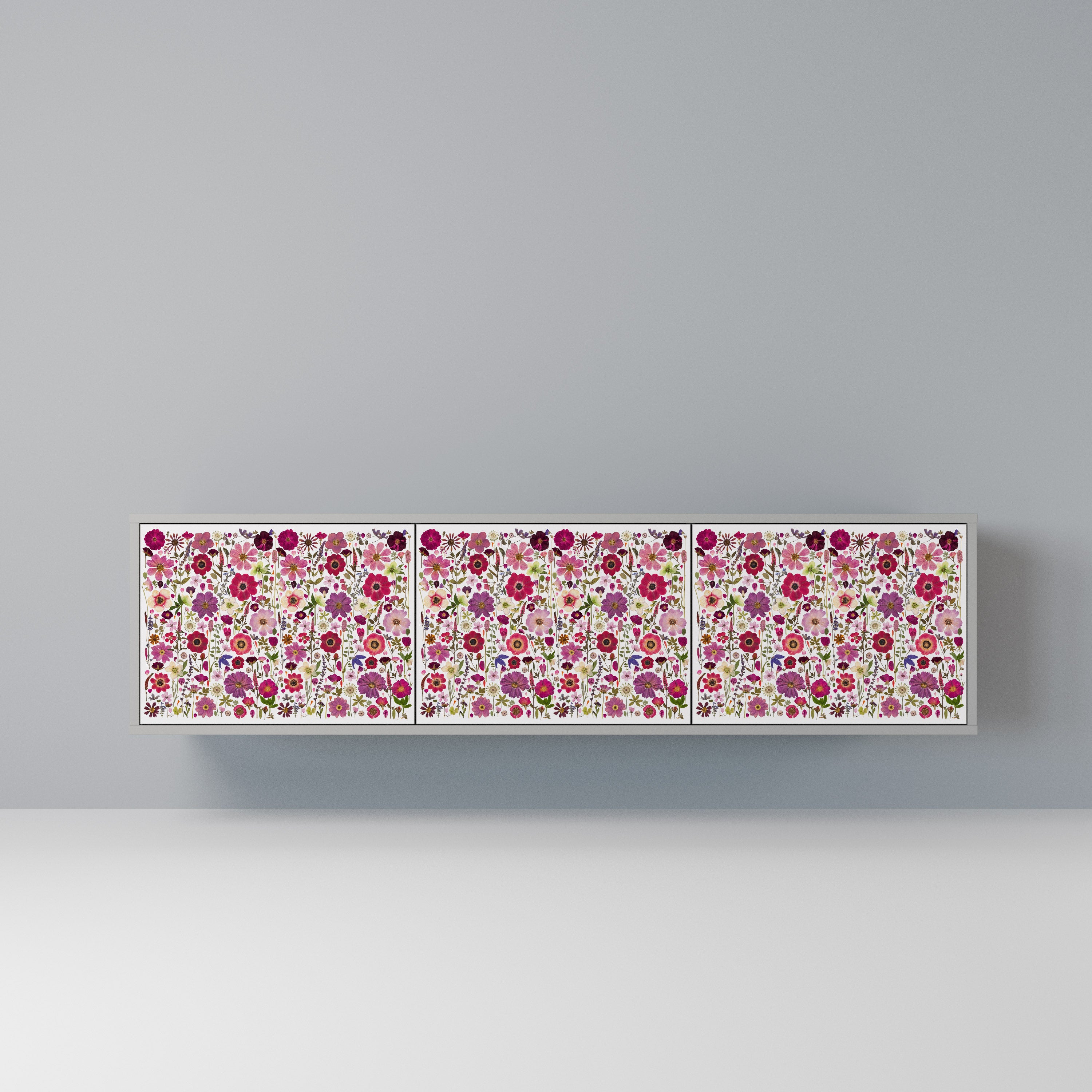 PETAL GARDEN Szafka RTV 3-drzwiowa korpus Szary