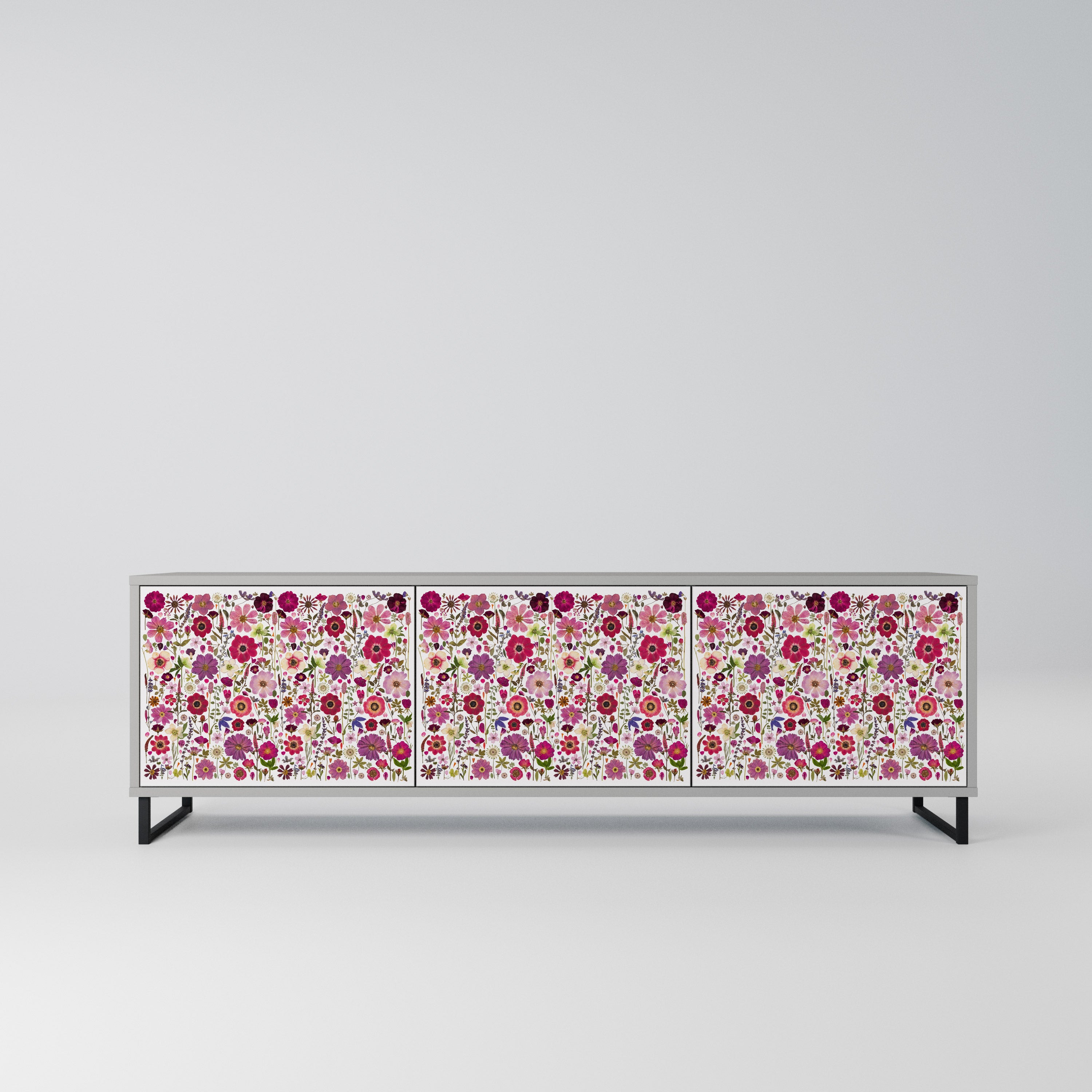 PETAL GARDEN Szafka RTV 3-drzwiowa korpus Szary