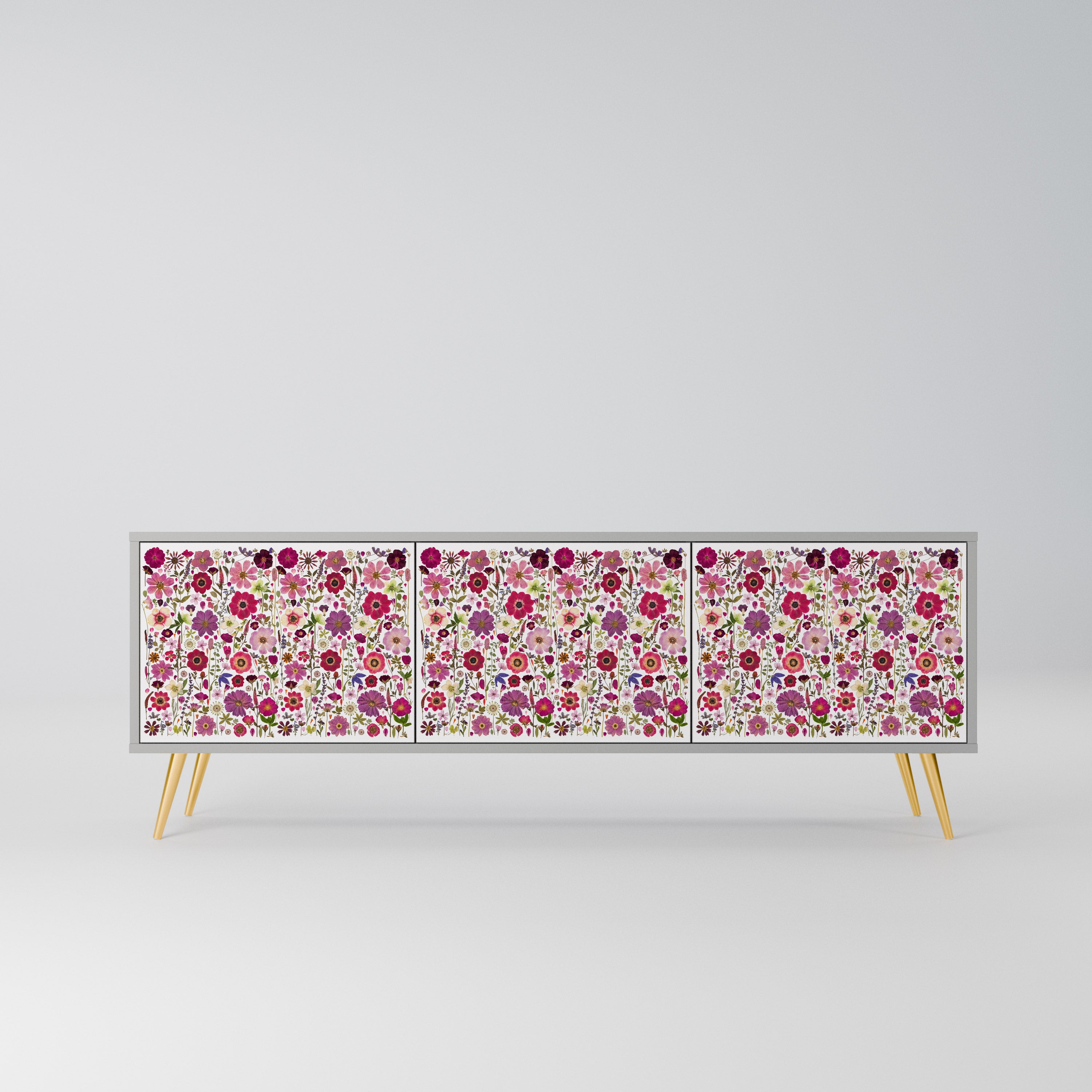 PETAL GARDEN Szafka RTV 3-drzwiowa korpus Szary