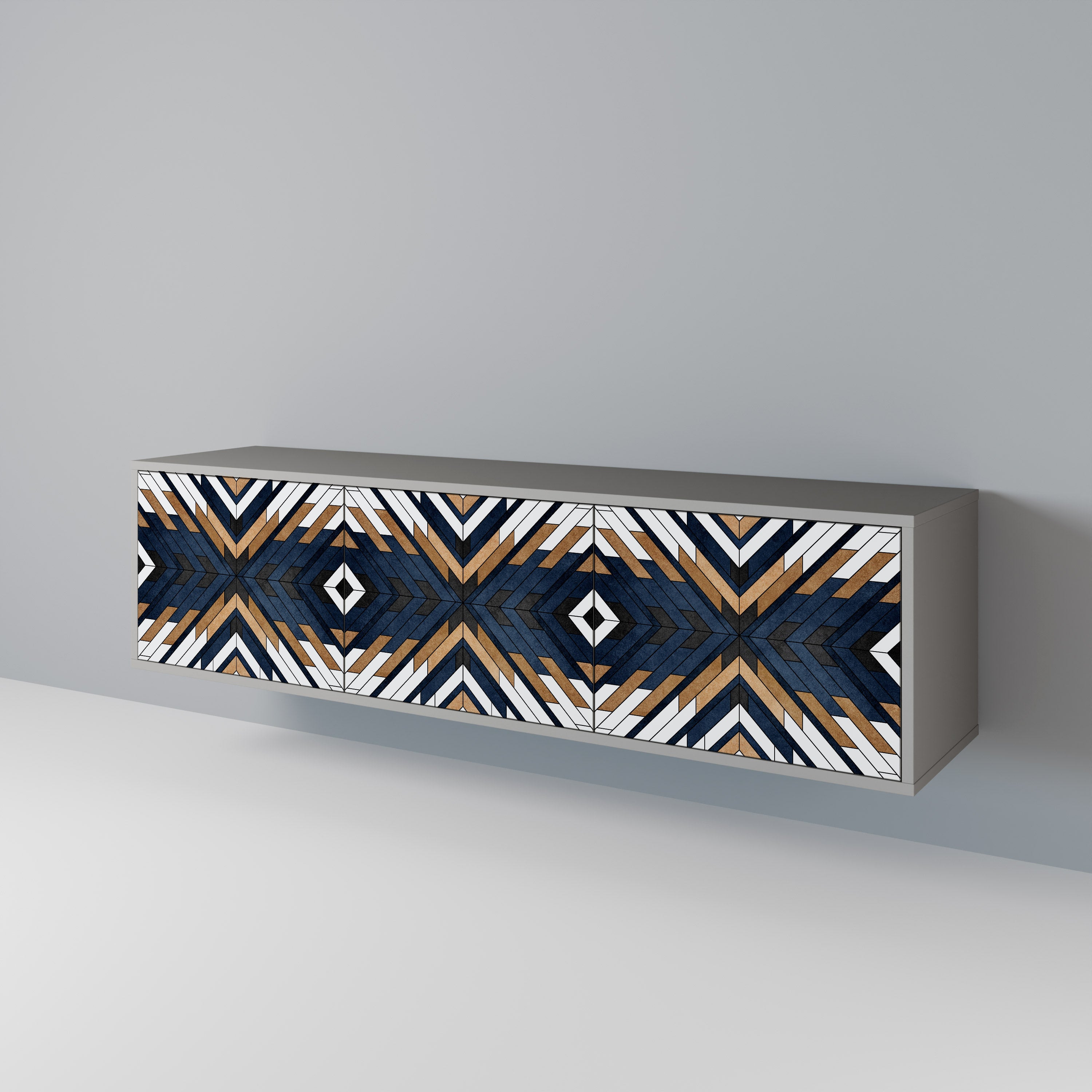 ARTFUL GEOMETRY Szafka RTV 3-drzwiowa korpus Szary