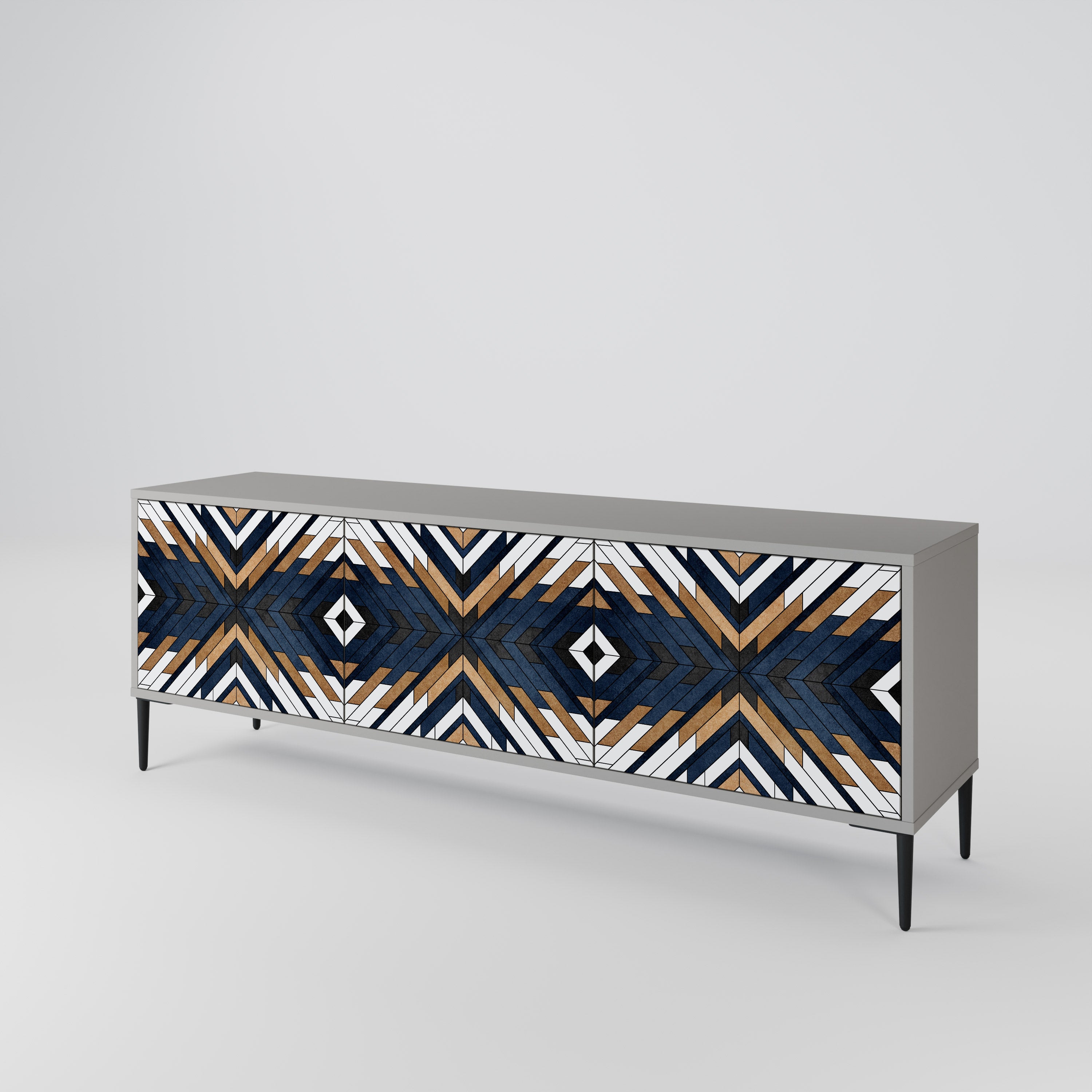 ARTFUL GEOMETRY Szafka RTV 3-drzwiowa korpus Szary