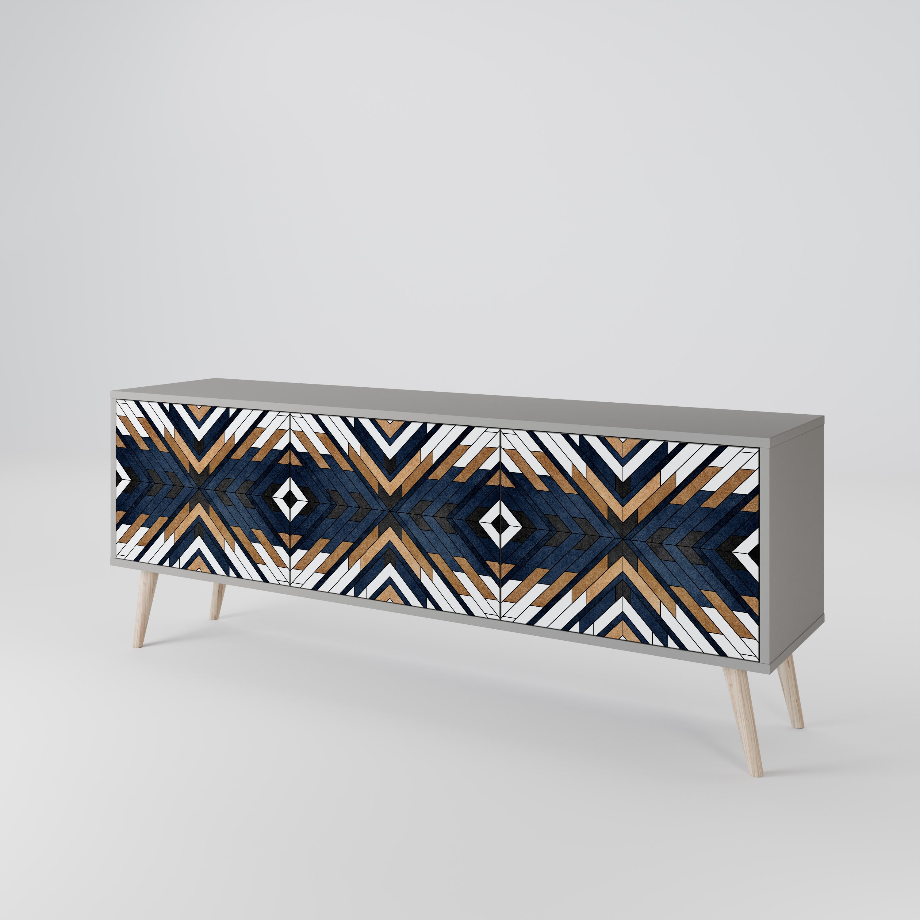 ARTFUL GEOMETRY Szafka RTV 3-drzwiowa korpus Szary