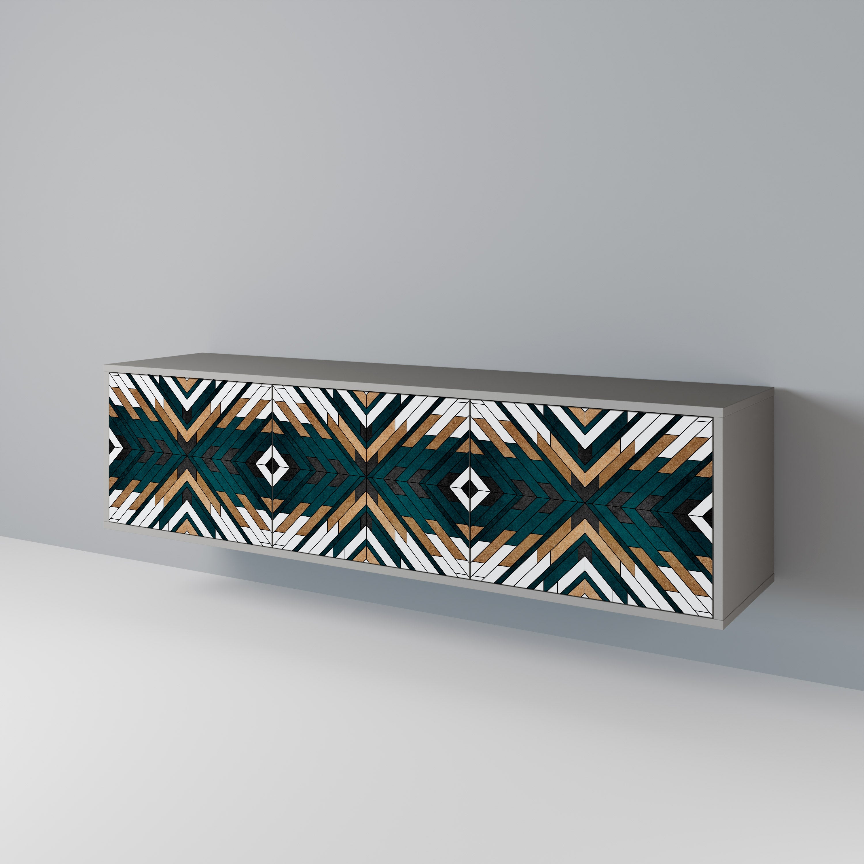 ARTISTIC GEOMETRY Szafka RTV 3-drzwiowa korpus Szary
