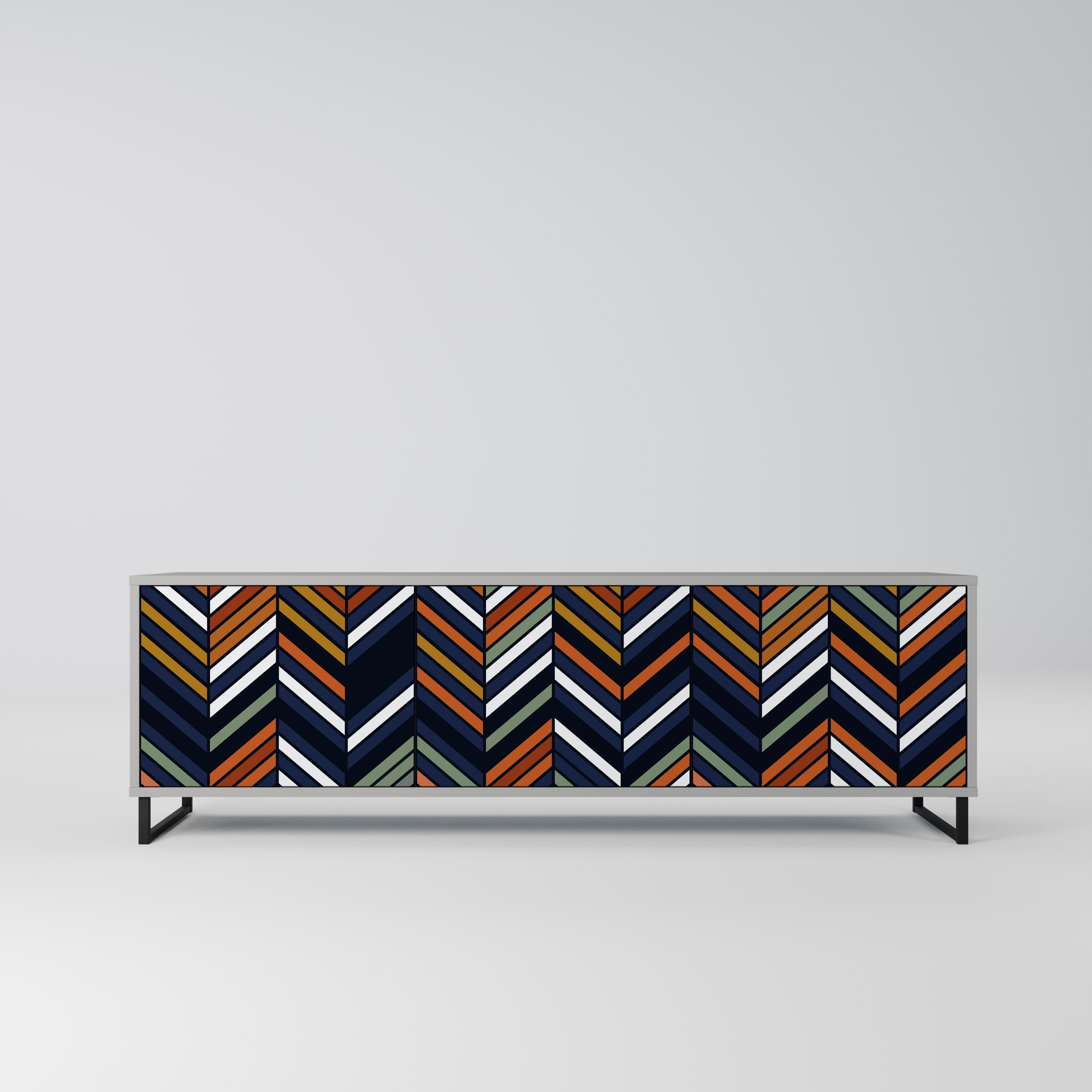 VIBRANT PATCHWORK Szafka RTV 3-drzwiowa korpus Szary