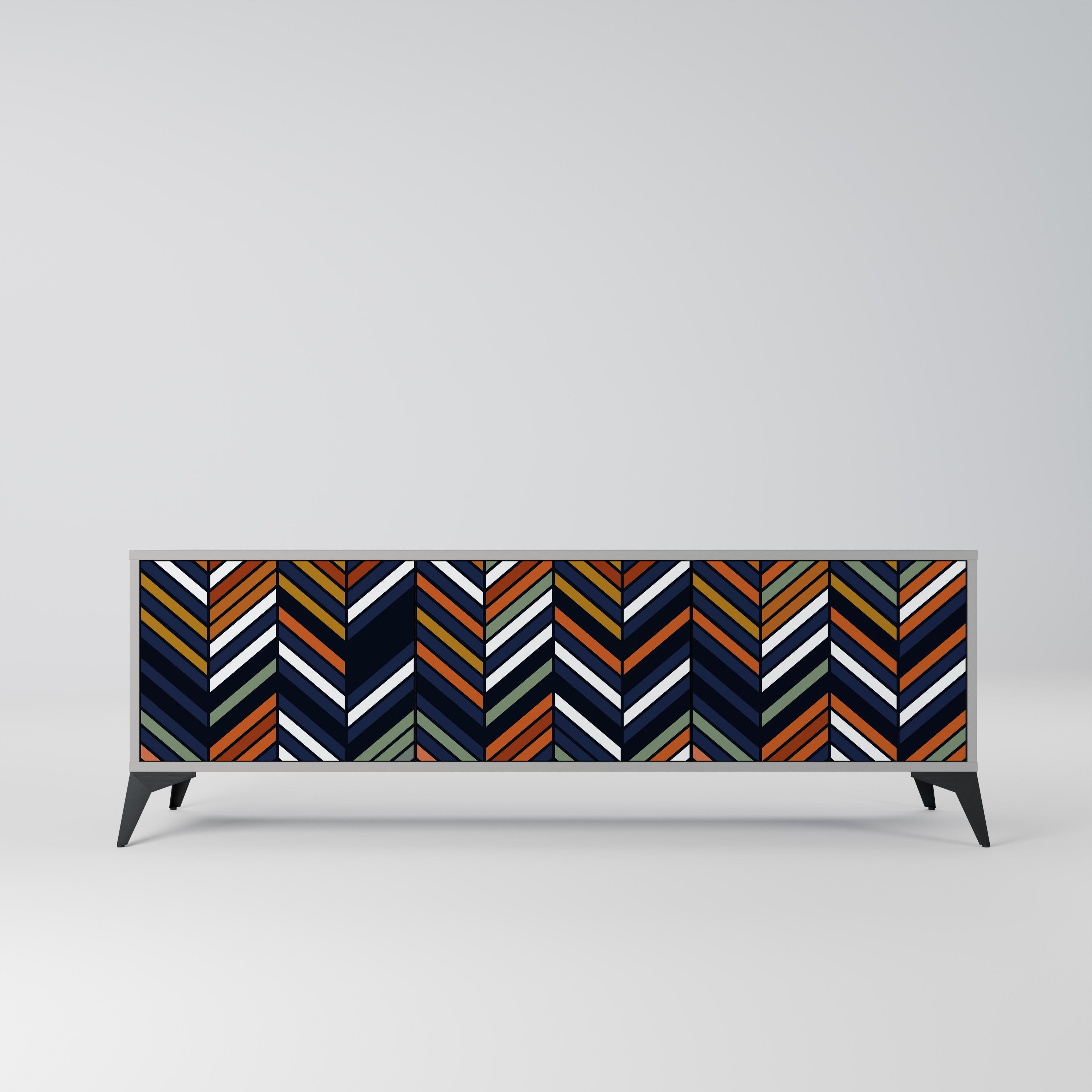 VIBRANT PATCHWORK Szafka RTV 3-drzwiowa korpus Szary