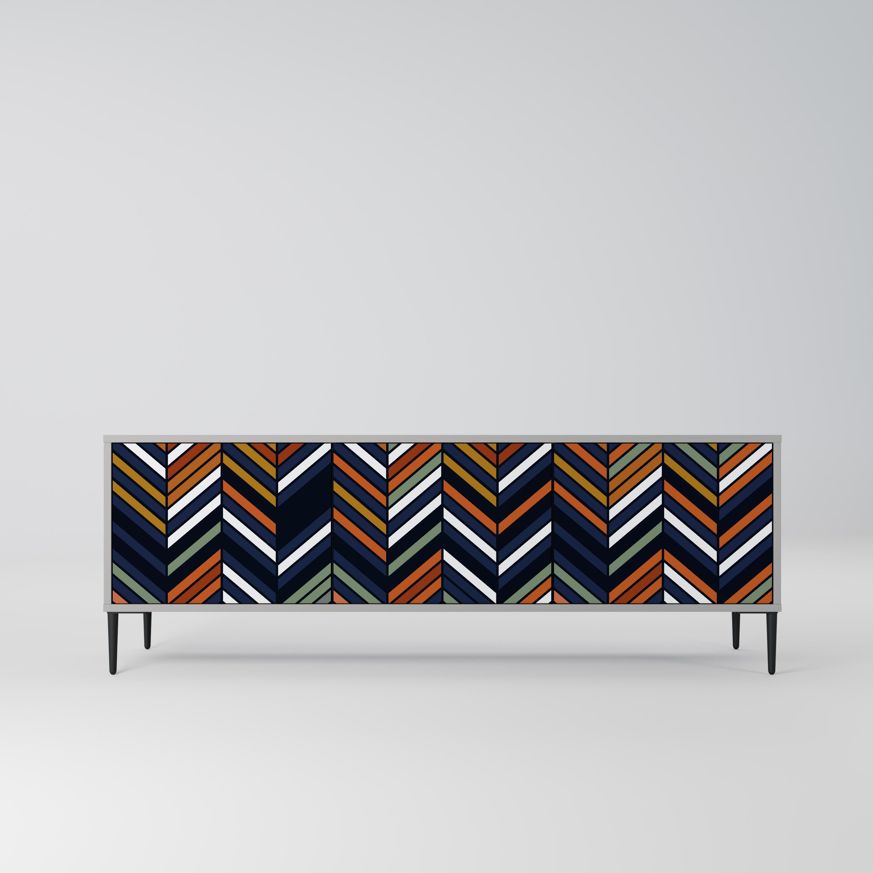 VIBRANT PATCHWORK Szafka RTV 3-drzwiowa korpus Szary