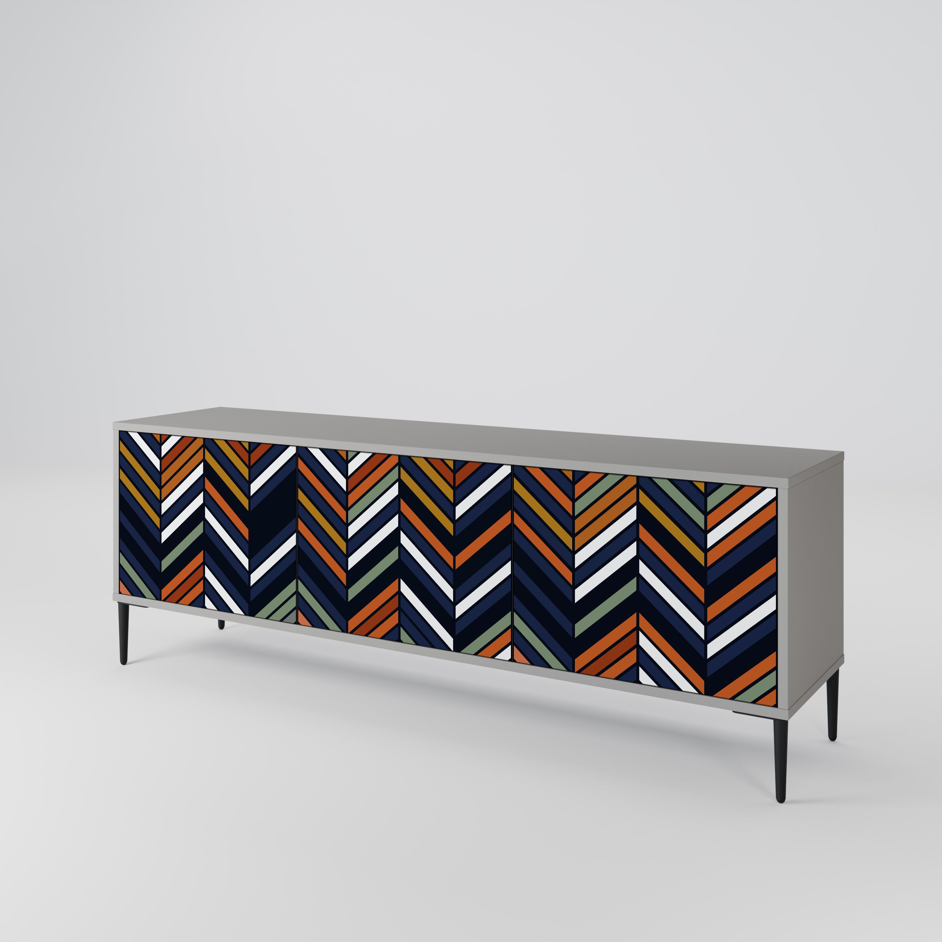 VIBRANT PATCHWORK Szafka RTV 3-drzwiowa korpus Szary