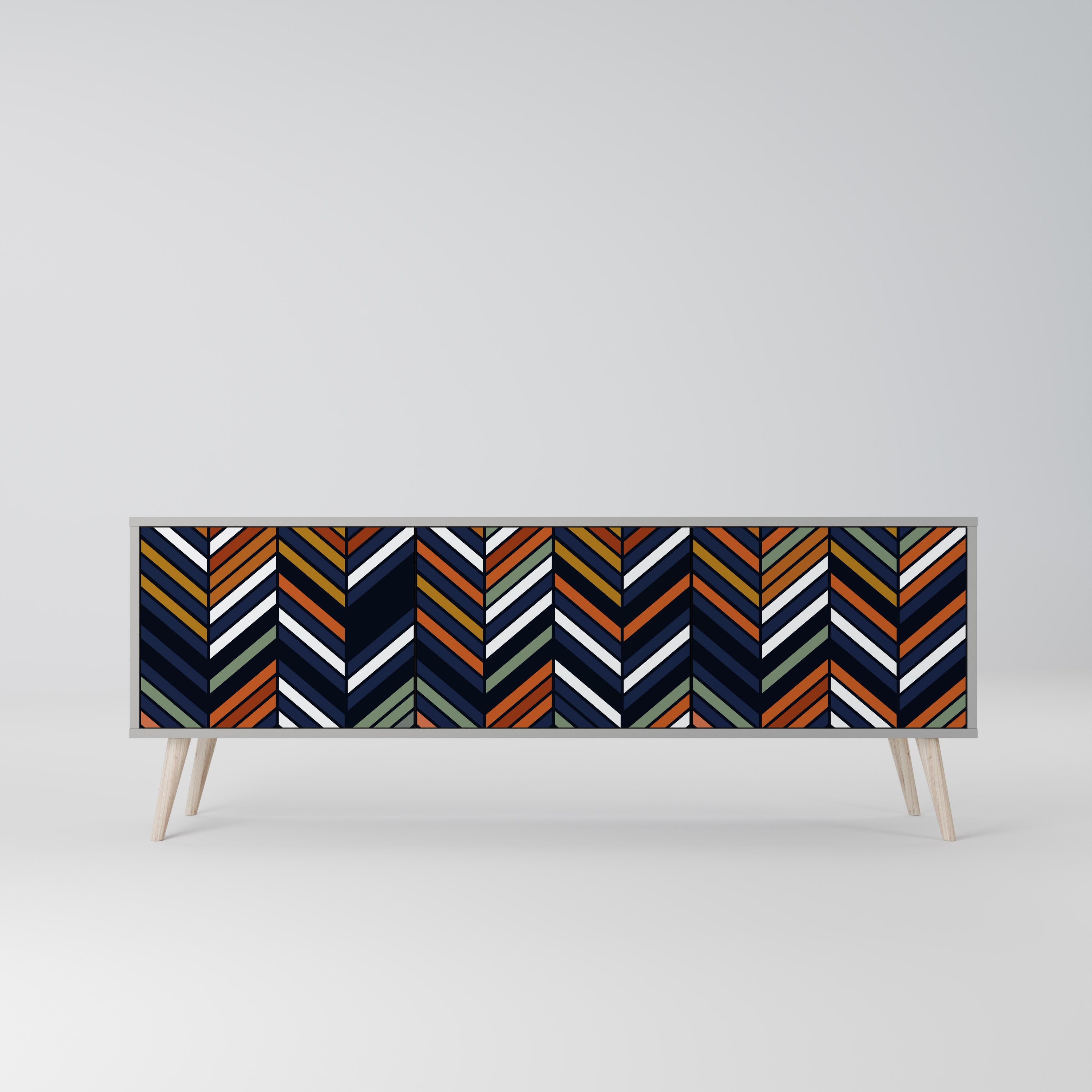 VIBRANT PATCHWORK Szafka RTV 3-drzwiowa korpus Szary