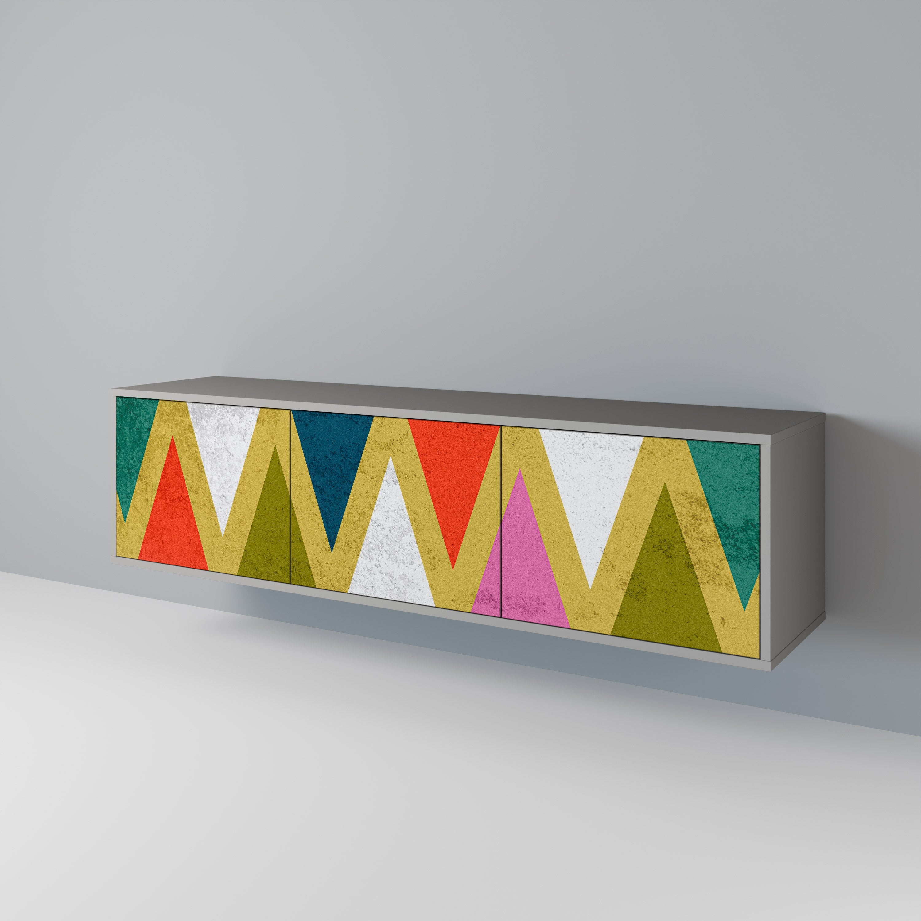 COLORFUL TRIANGLES Szafka RTV 3-drzwiowa korpus Szary