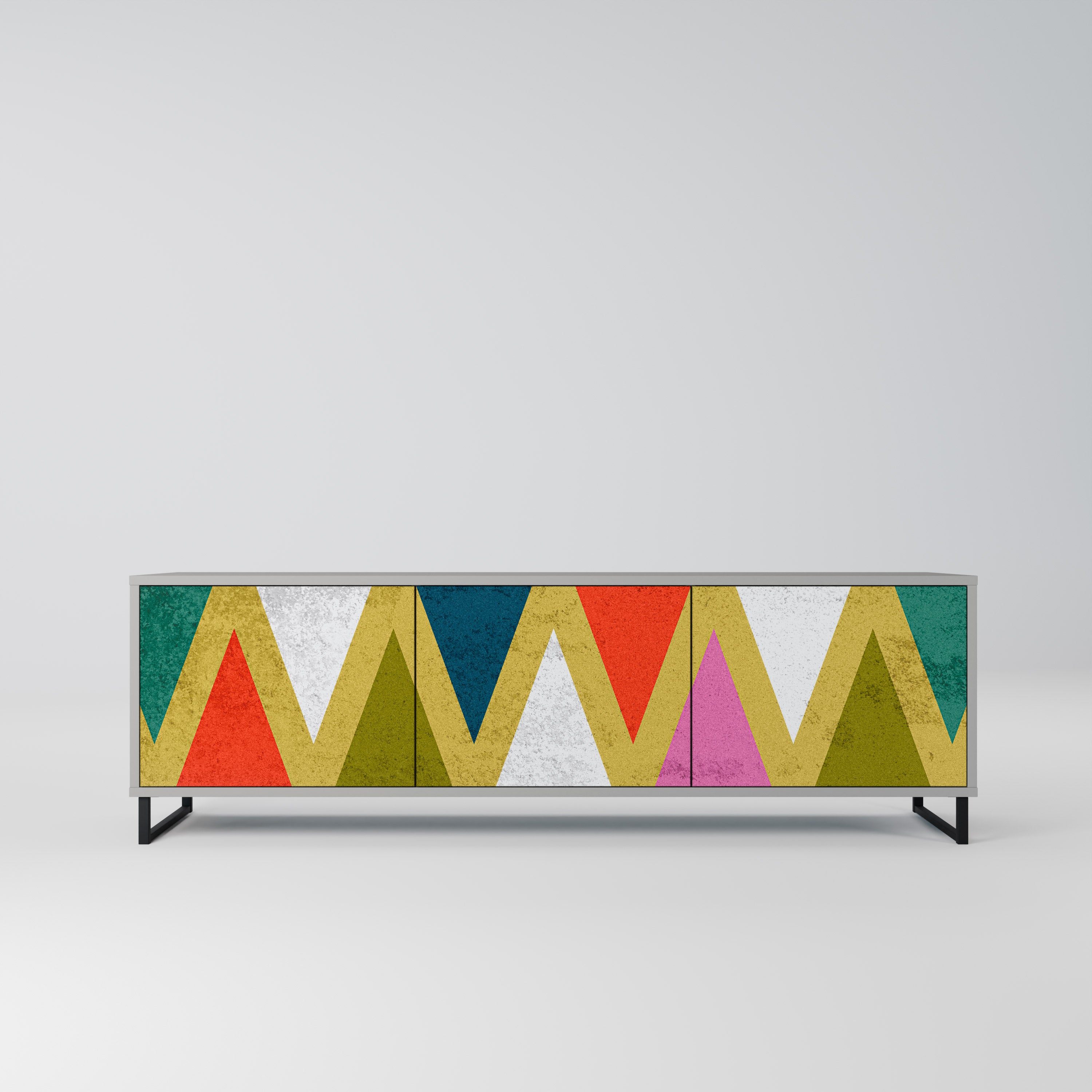 COLORFUL TRIANGLES Szafka RTV 3-drzwiowa korpus Szary