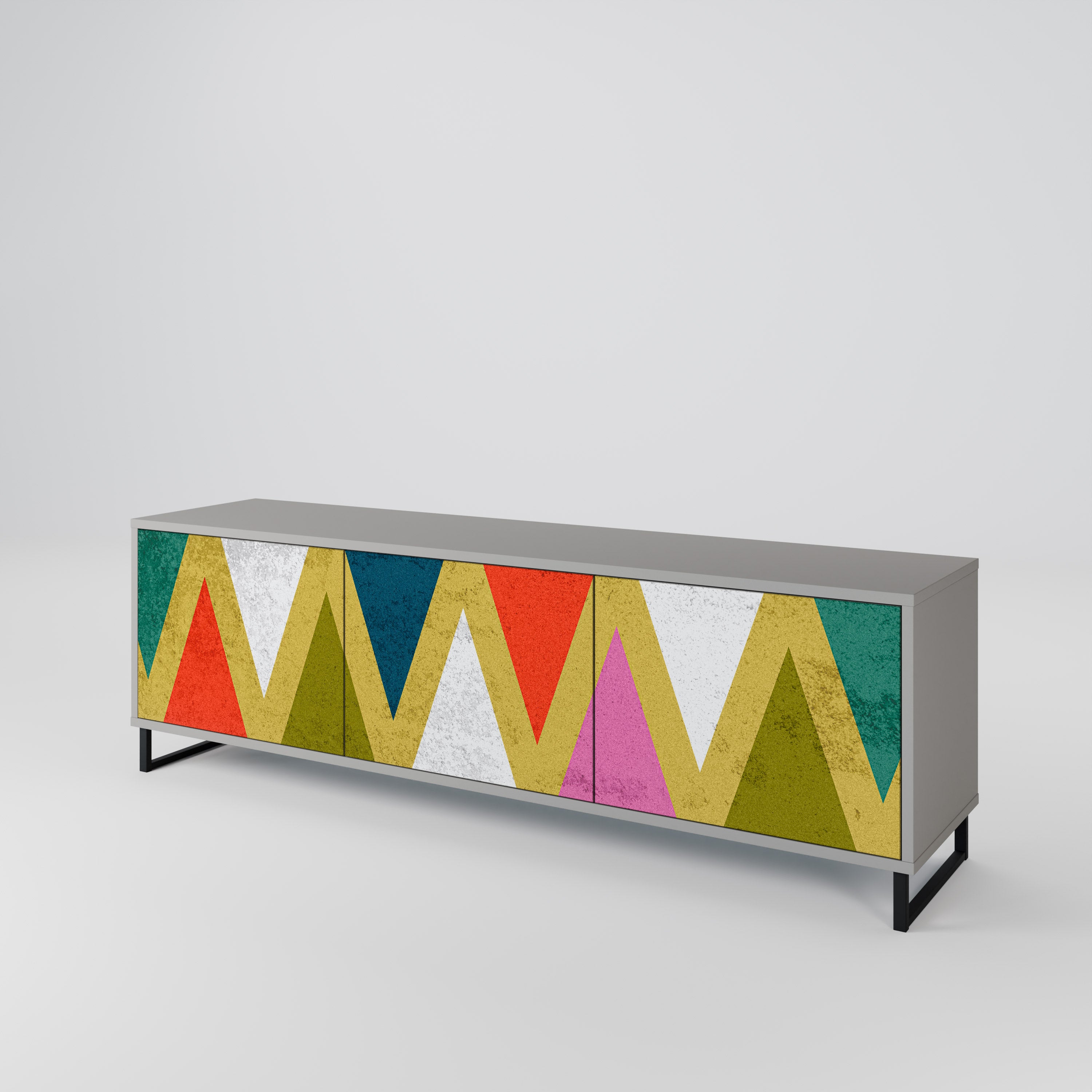 COLORFUL TRIANGLES Szafka RTV 3-drzwiowa korpus Szary