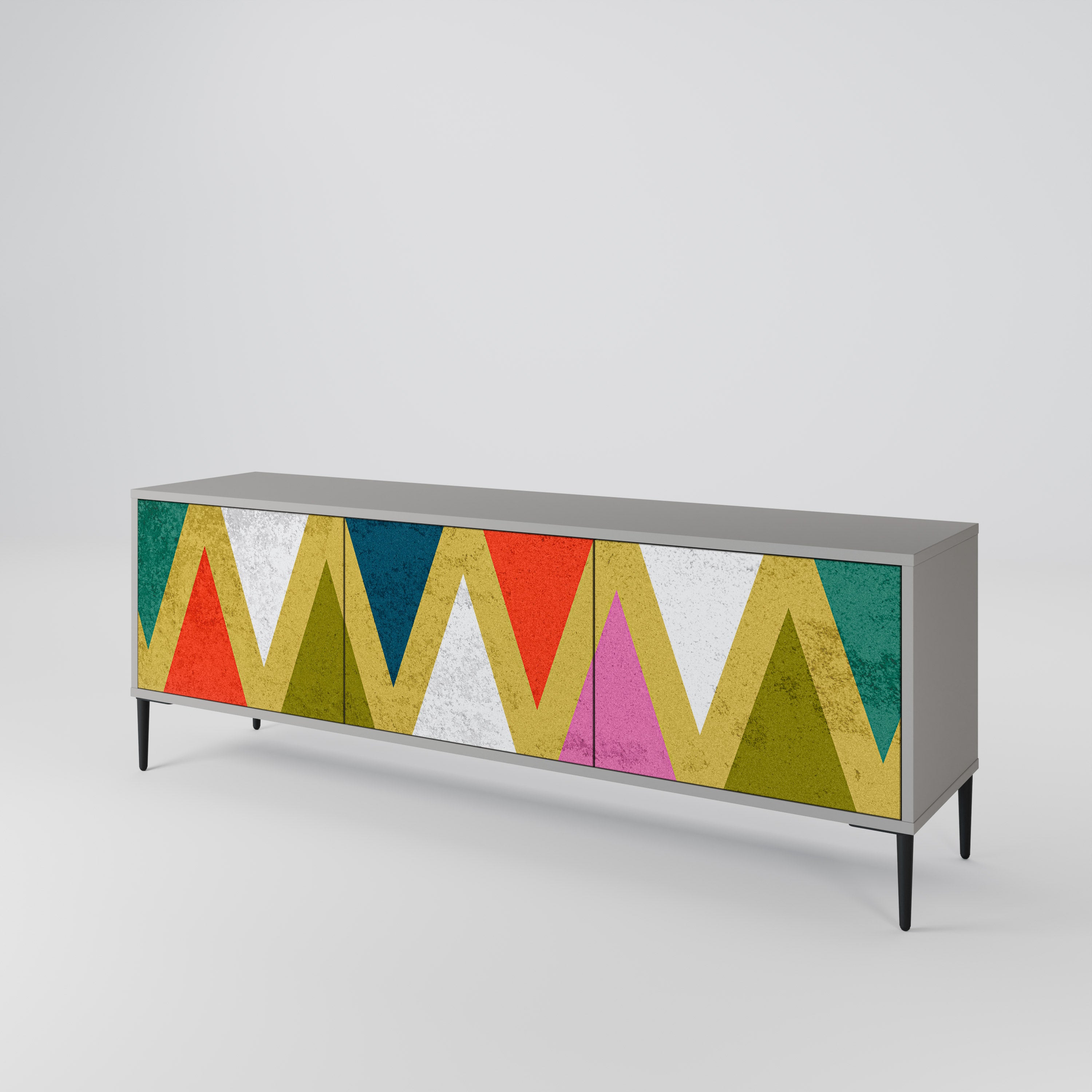 COLORFUL TRIANGLES Szafka RTV 3-drzwiowa korpus Szary