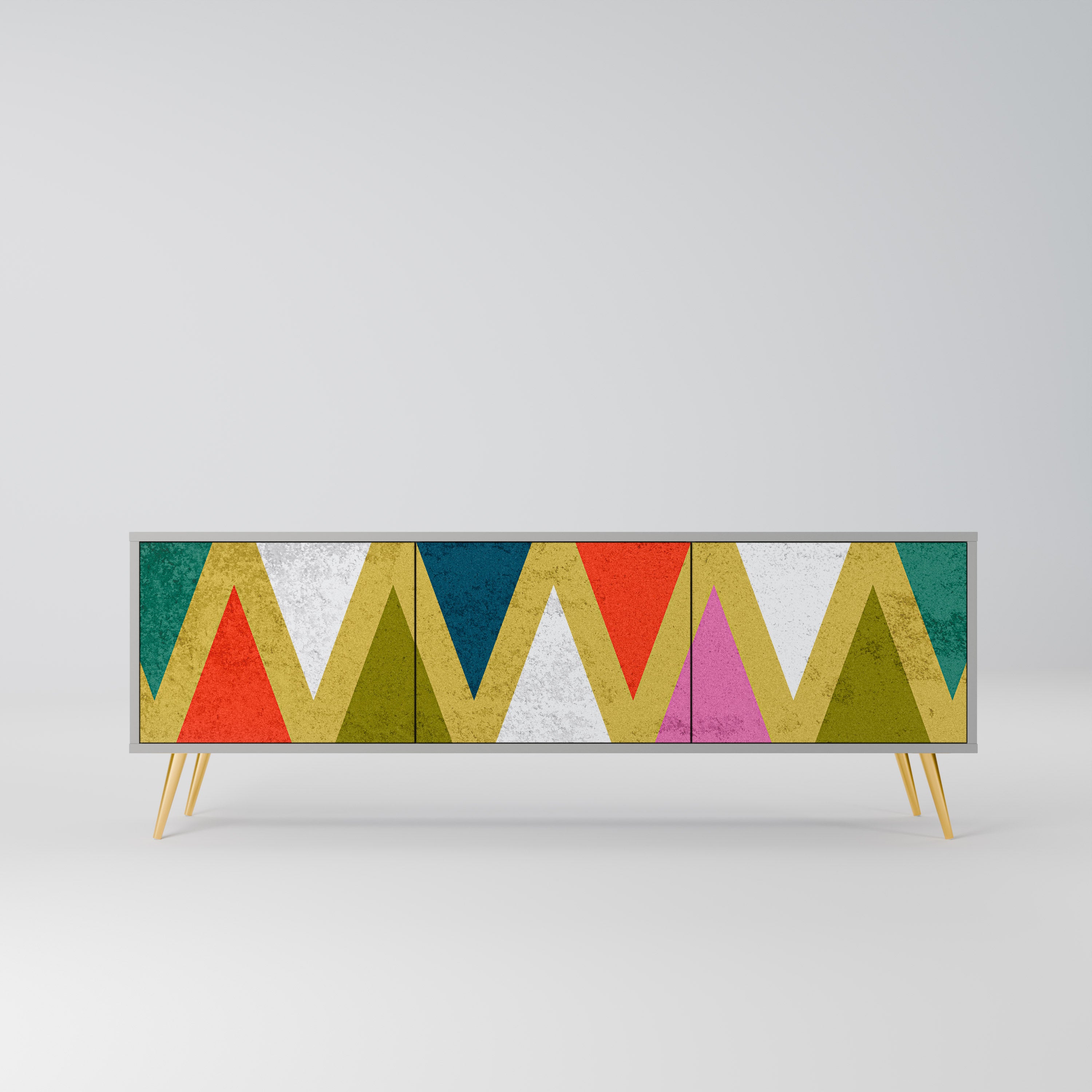 COLORFUL TRIANGLES Szafka RTV 3-drzwiowa korpus Szary
