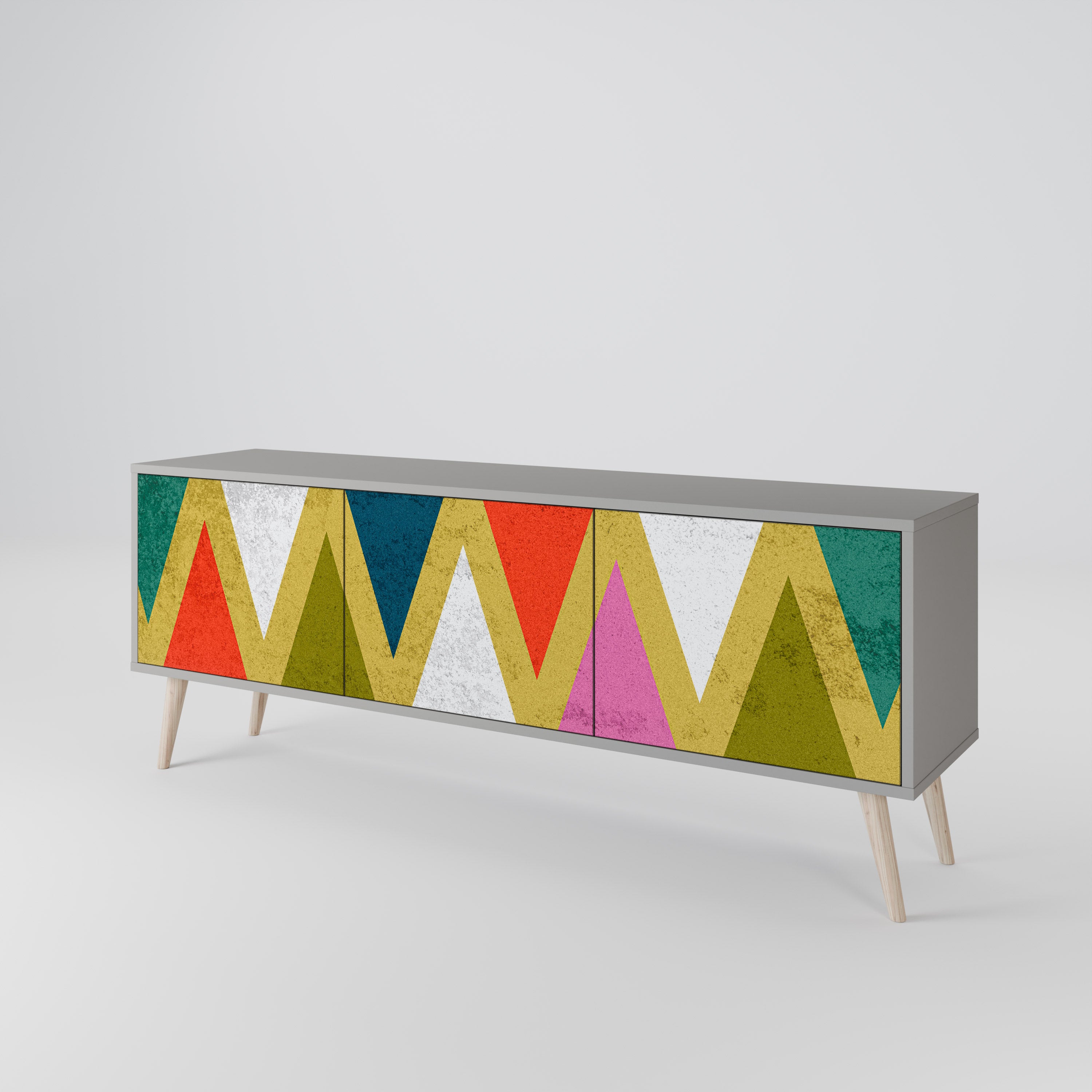 COLORFUL TRIANGLES Szafka RTV 3-drzwiowa korpus Szary