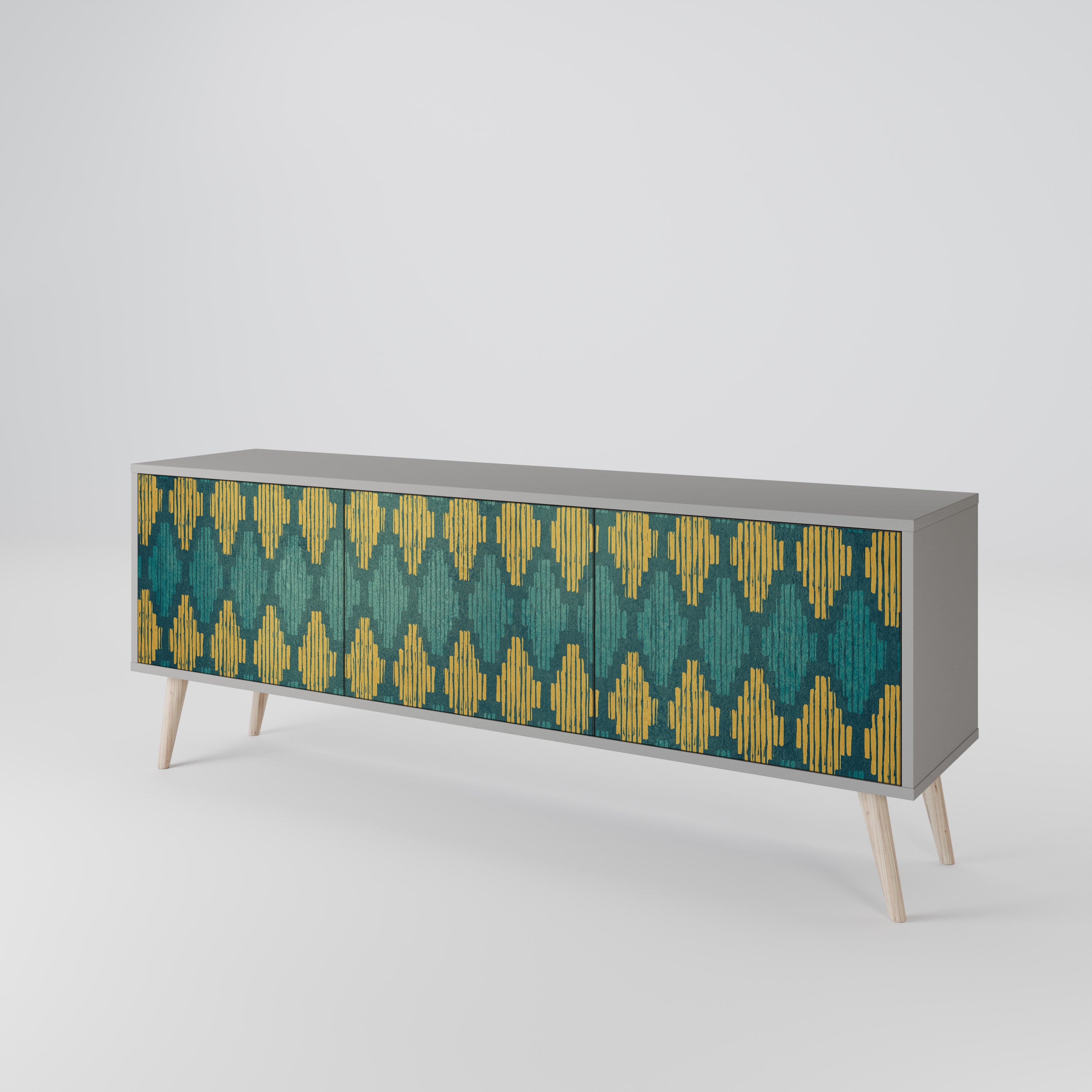 POLYGONS Szafka RTV 3-drzwiowa korpus Szary