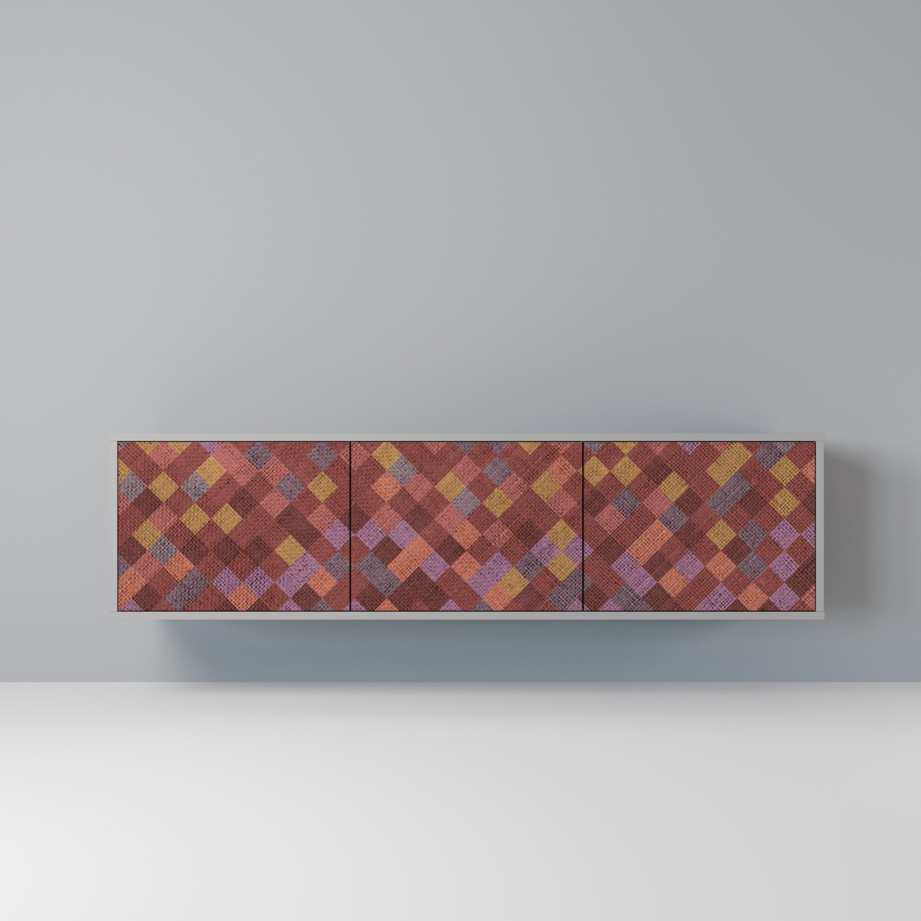 PAINTED SQUARES Szafka RTV 3-drzwiowa korpus Szary