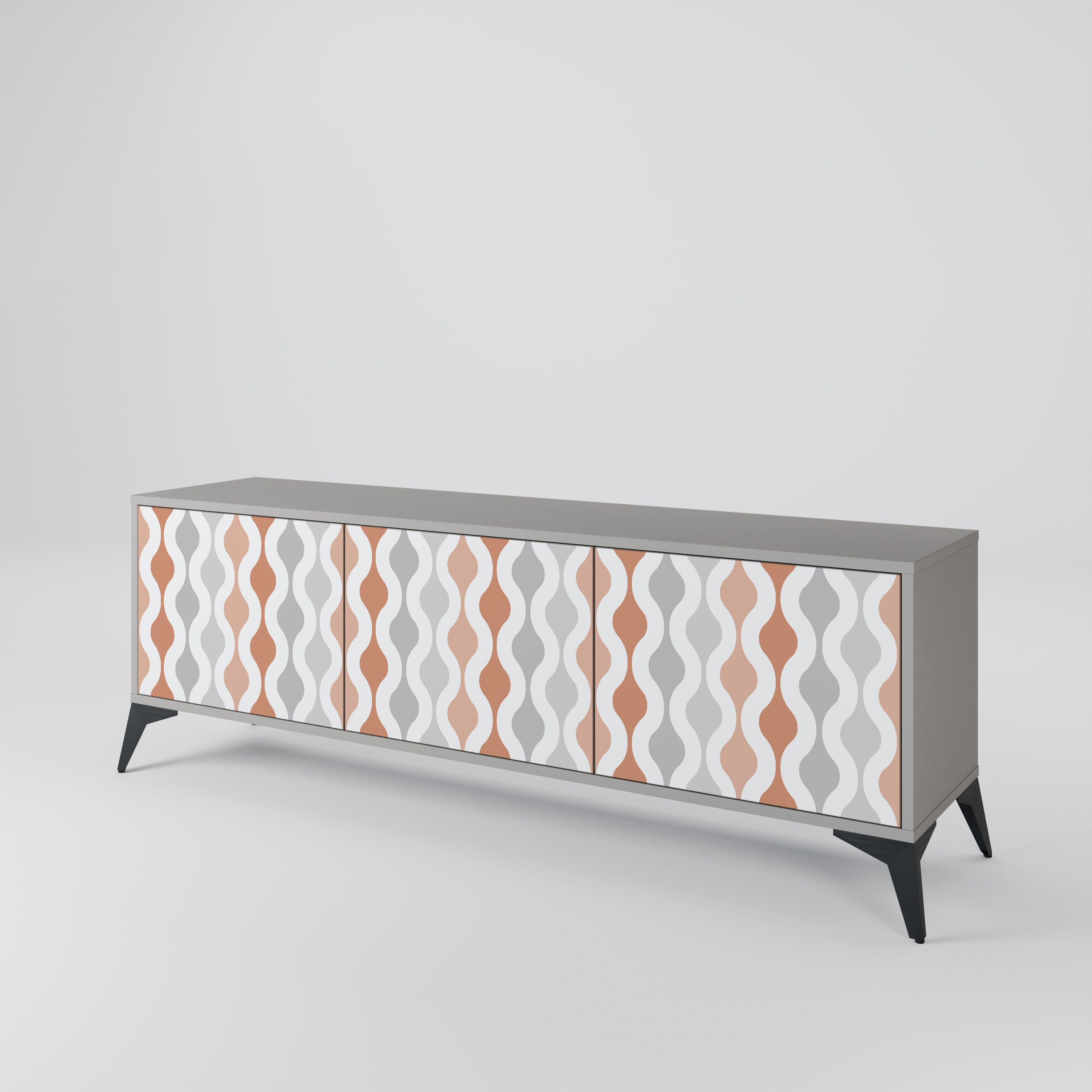 HAZY NOSTALGIA Szafka RTV 3-drzwiowa korpus Szary