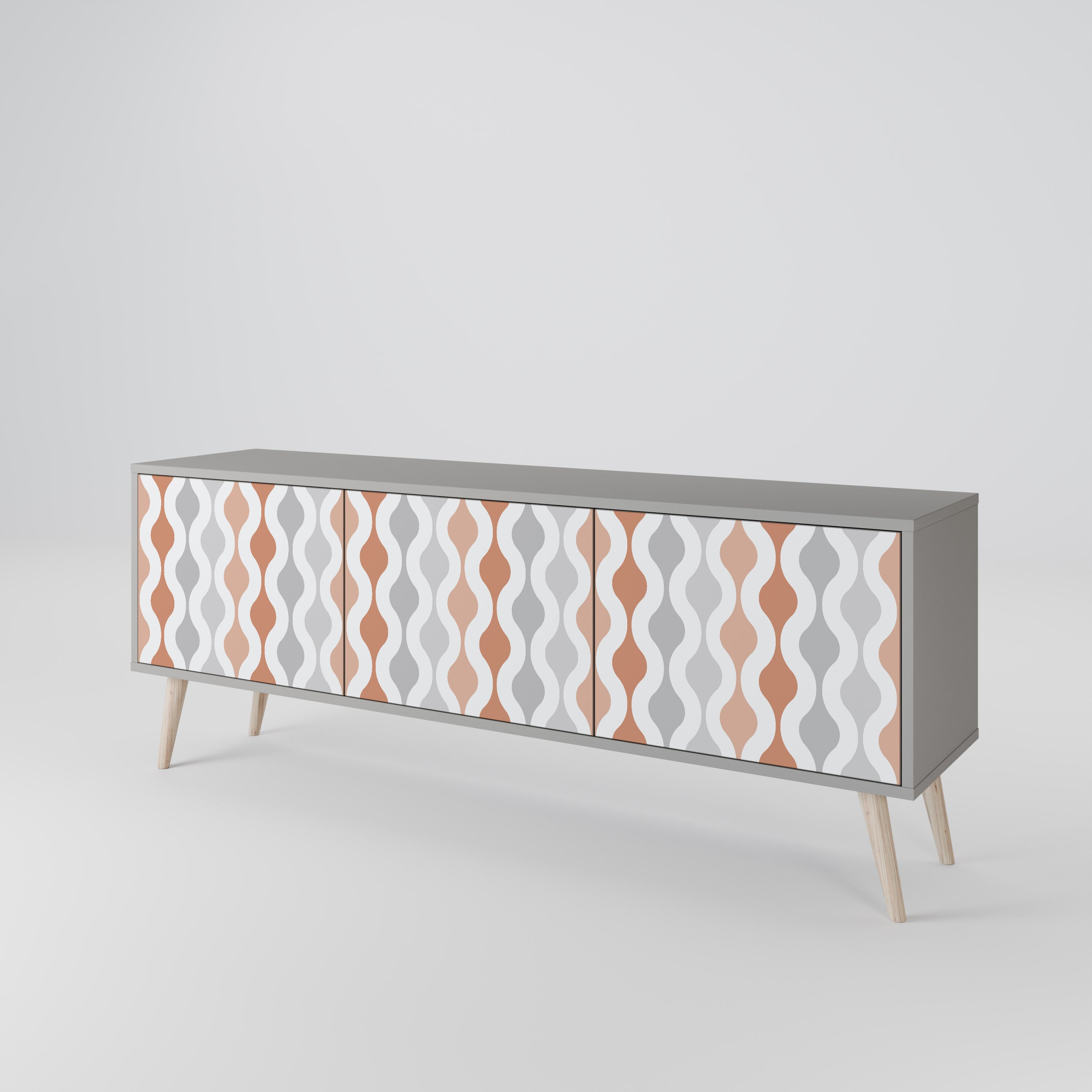 HAZY NOSTALGIA Szafka RTV 3-drzwiowa korpus Szary