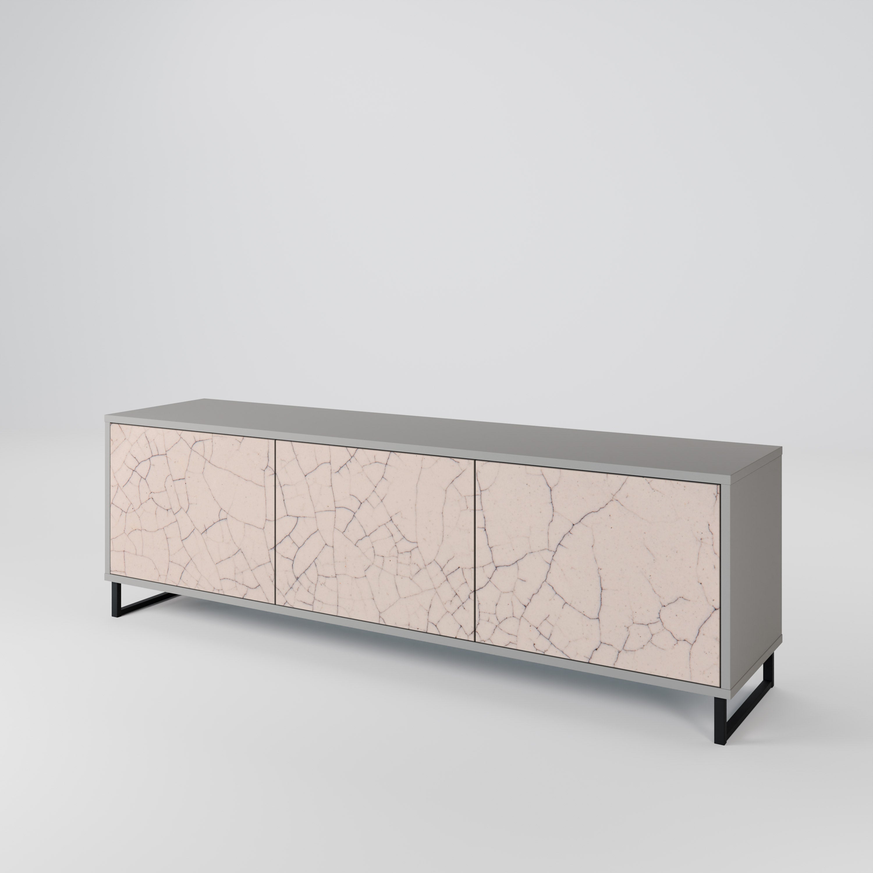 CERAMIC TEXTURE Szafka RTV 3-drzwiowa korpus Szary