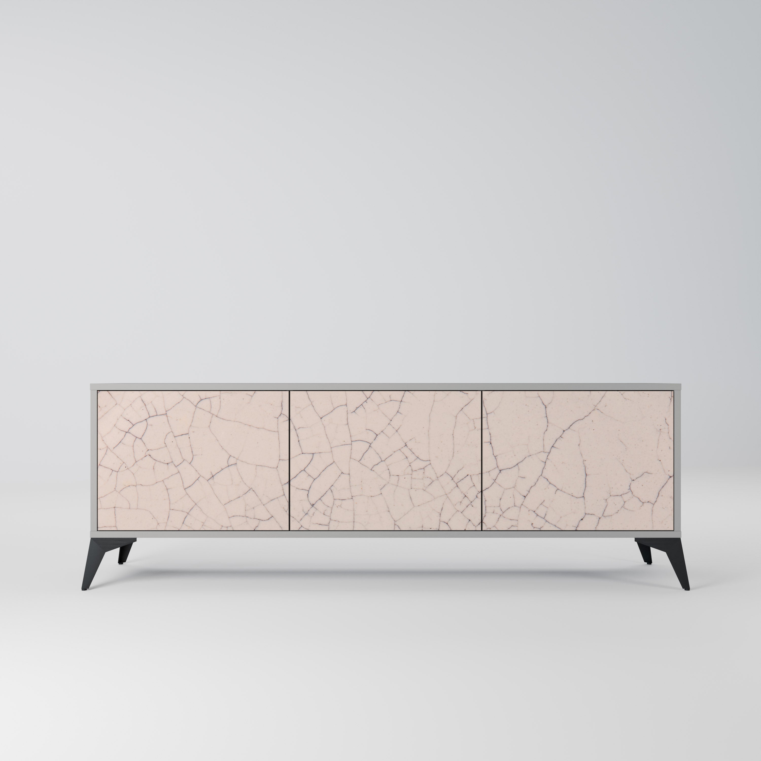 CERAMIC TEXTURE Szafka RTV 3-drzwiowa korpus Szary