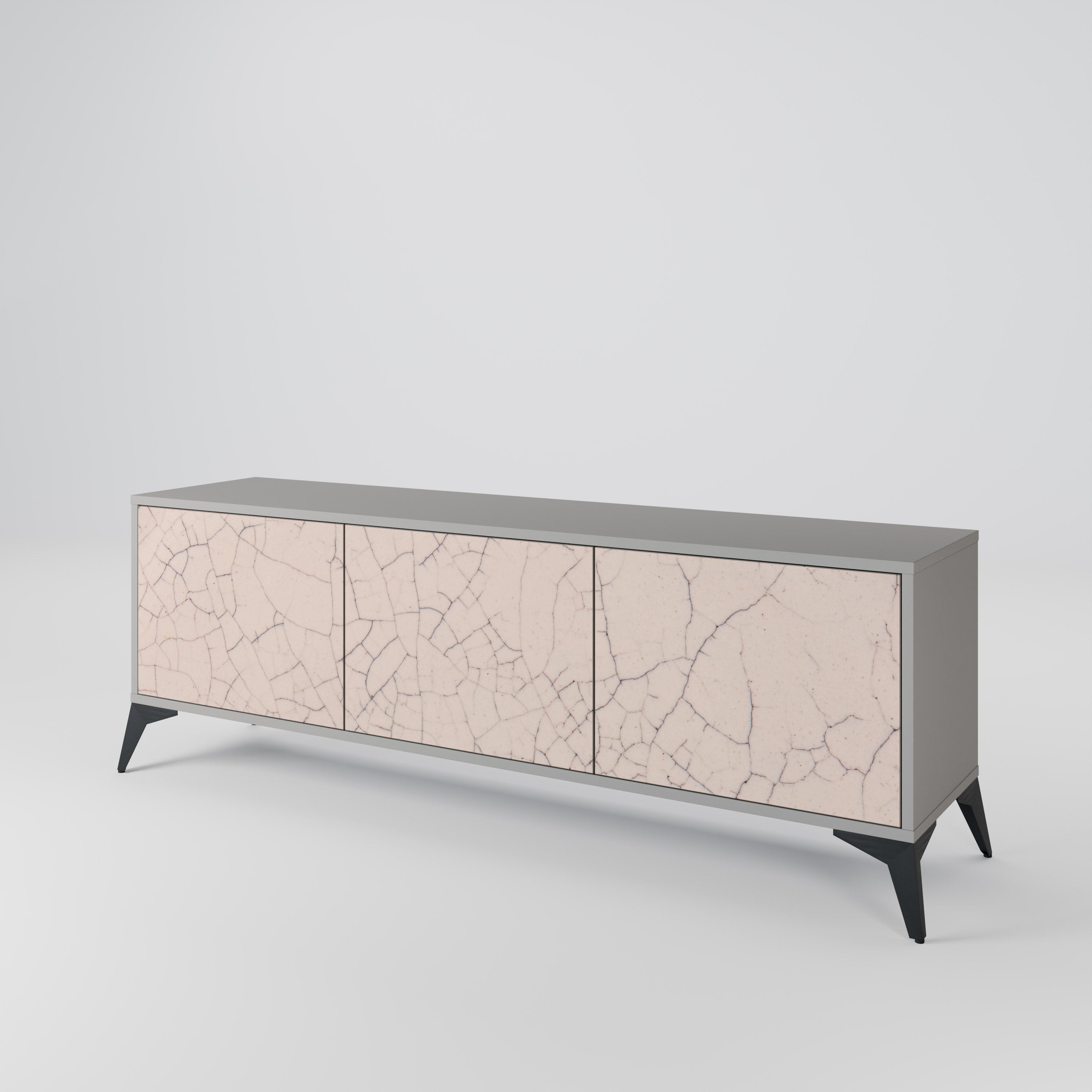 CERAMIC TEXTURE Szafka RTV 3-drzwiowa korpus Szary