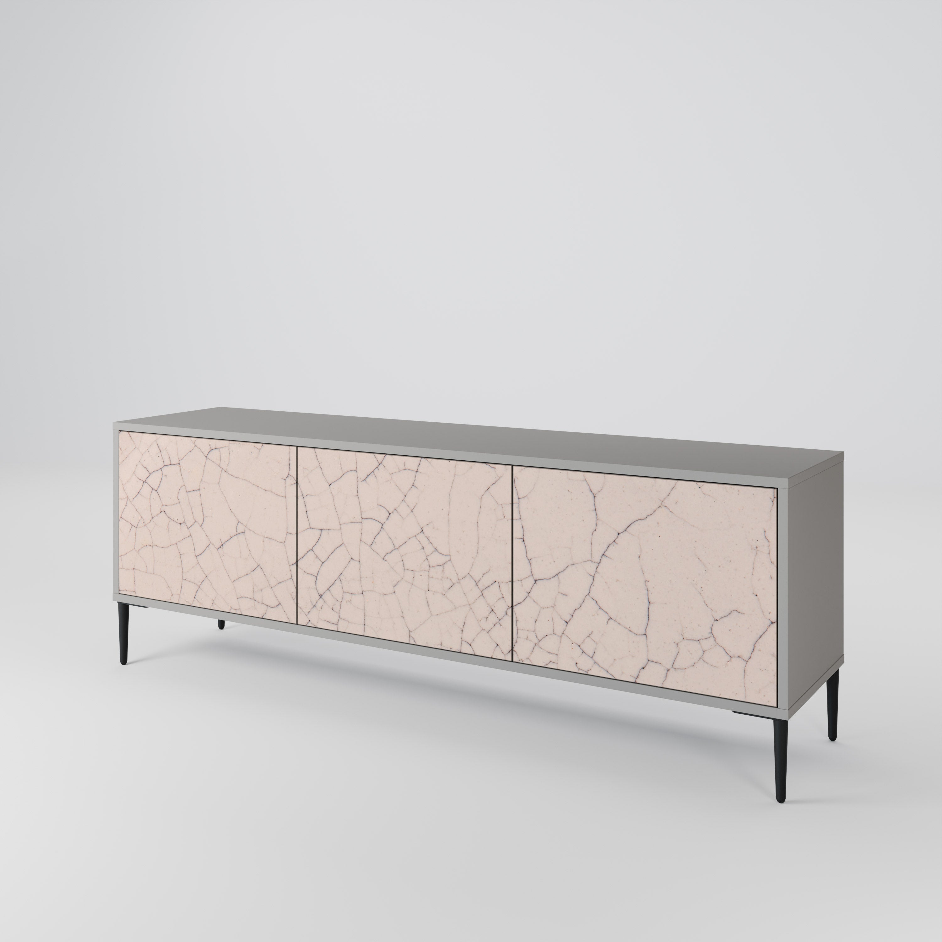 CERAMIC TEXTURE Szafka RTV 3-drzwiowa korpus Szary