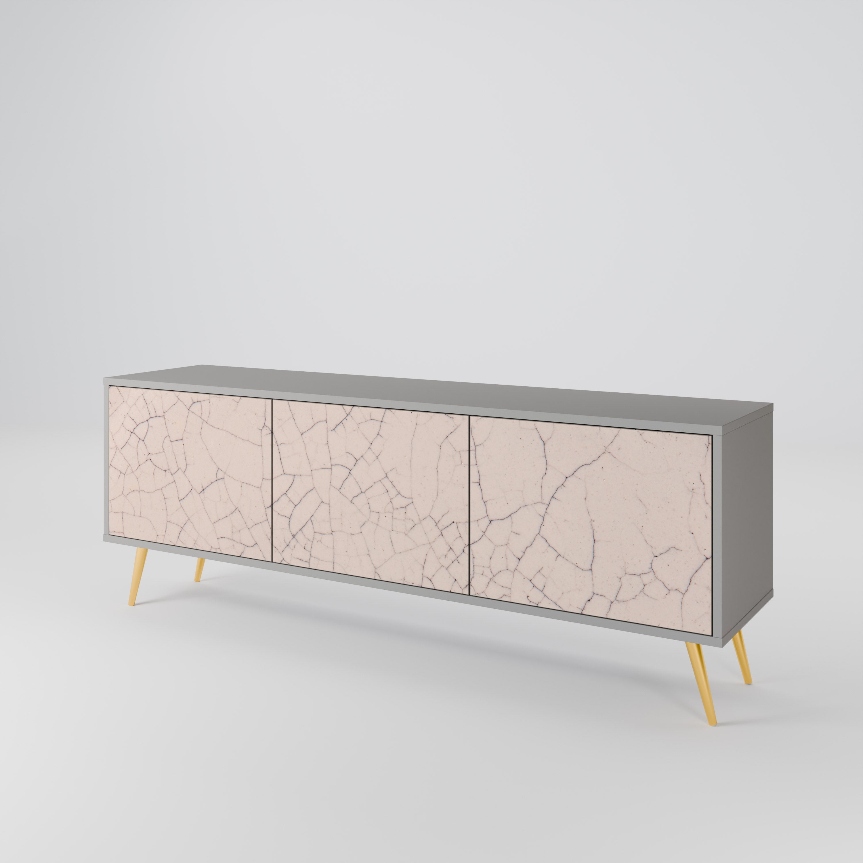CERAMIC TEXTURE Szafka RTV 3-drzwiowa korpus Szary