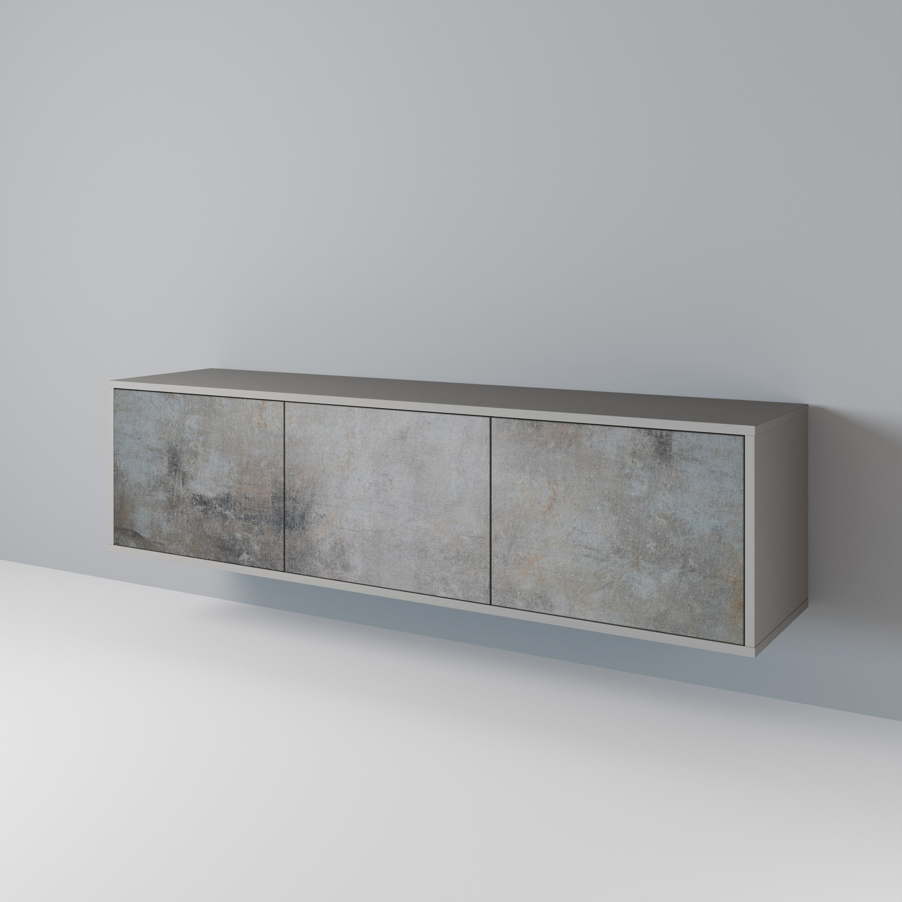 CONCRETE WALL Szafka RTV 3-drzwiowa korpus Szary