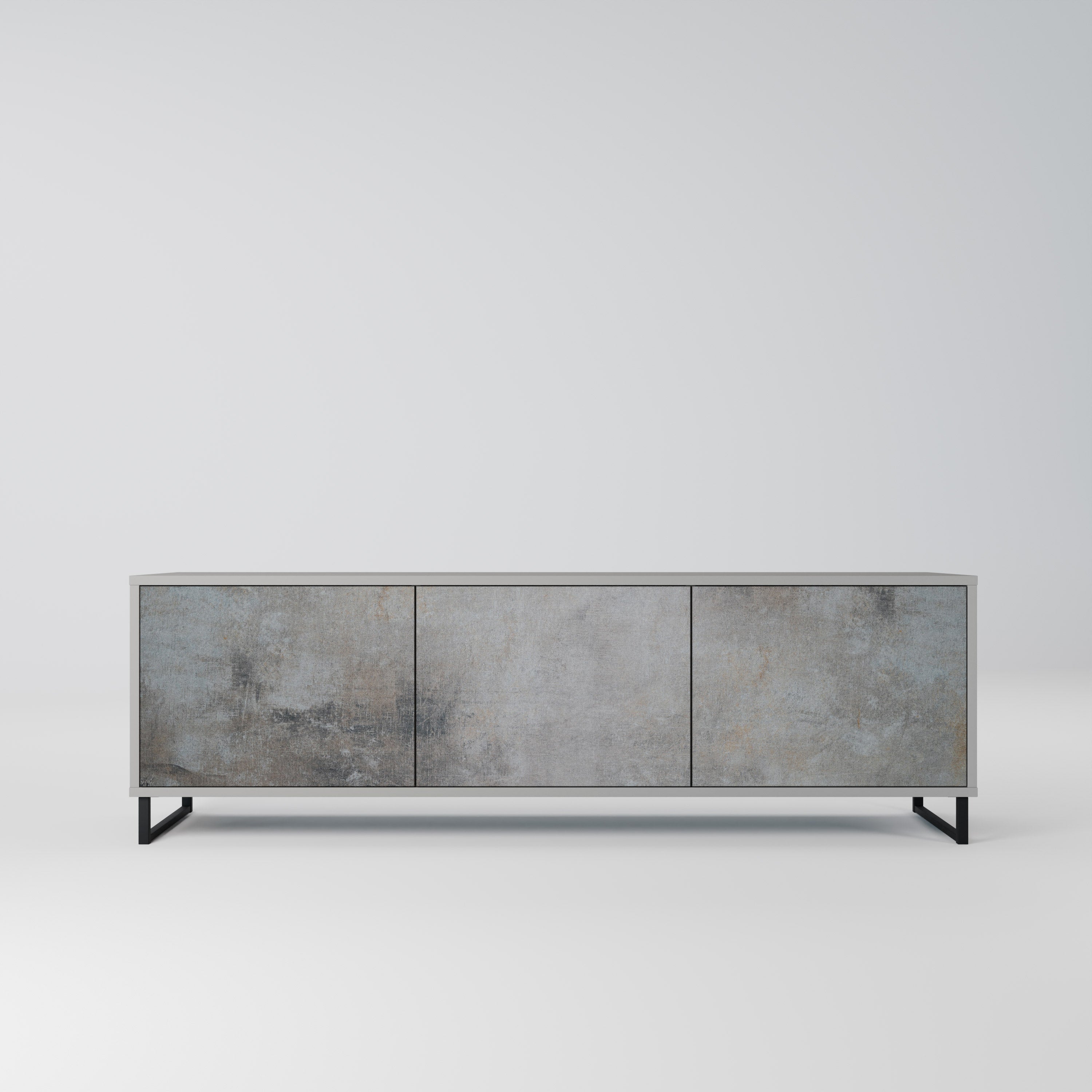 CONCRETE WALL Szafka RTV 3-drzwiowa korpus Szary