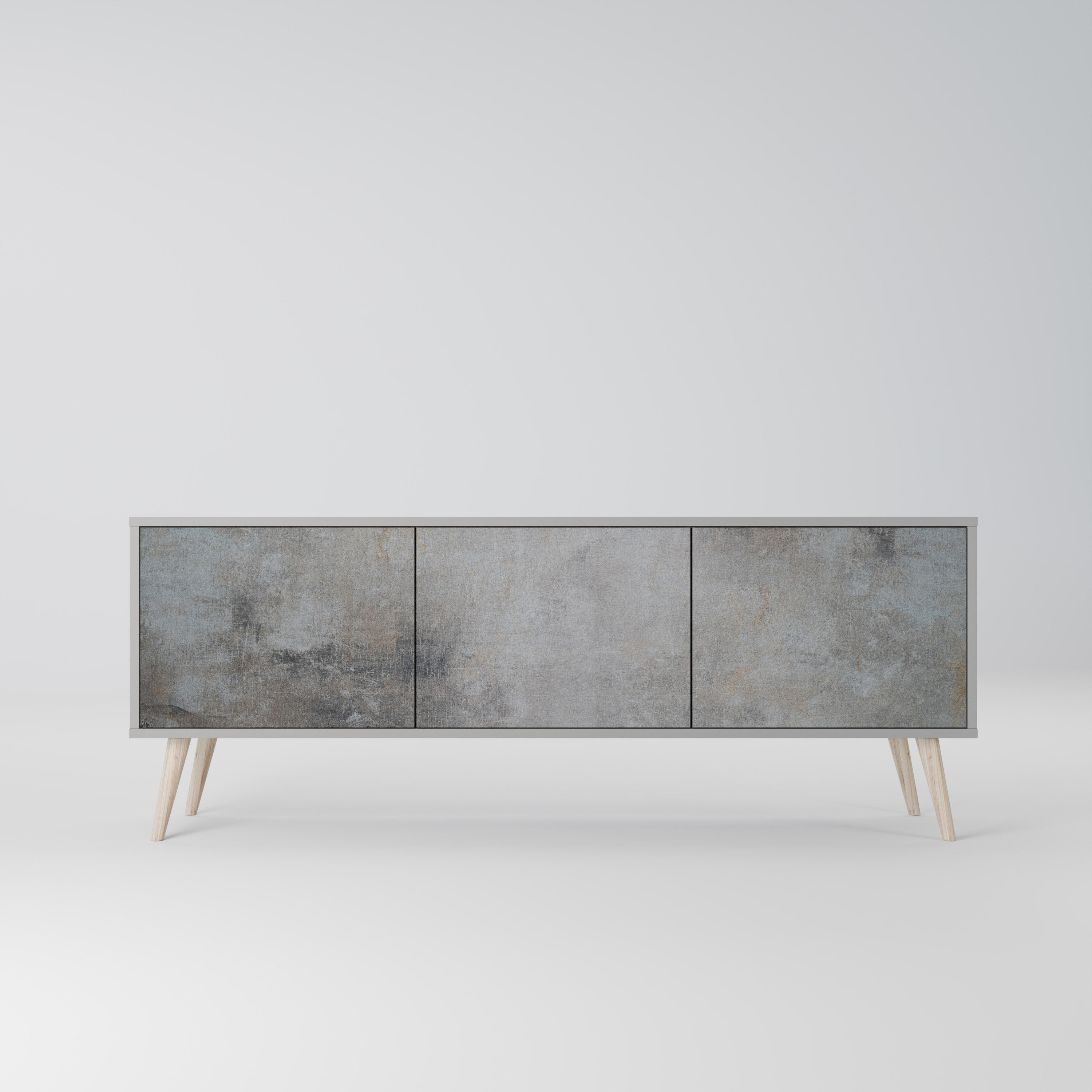 CONCRETE WALL Szafka RTV 3-drzwiowa korpus Szary