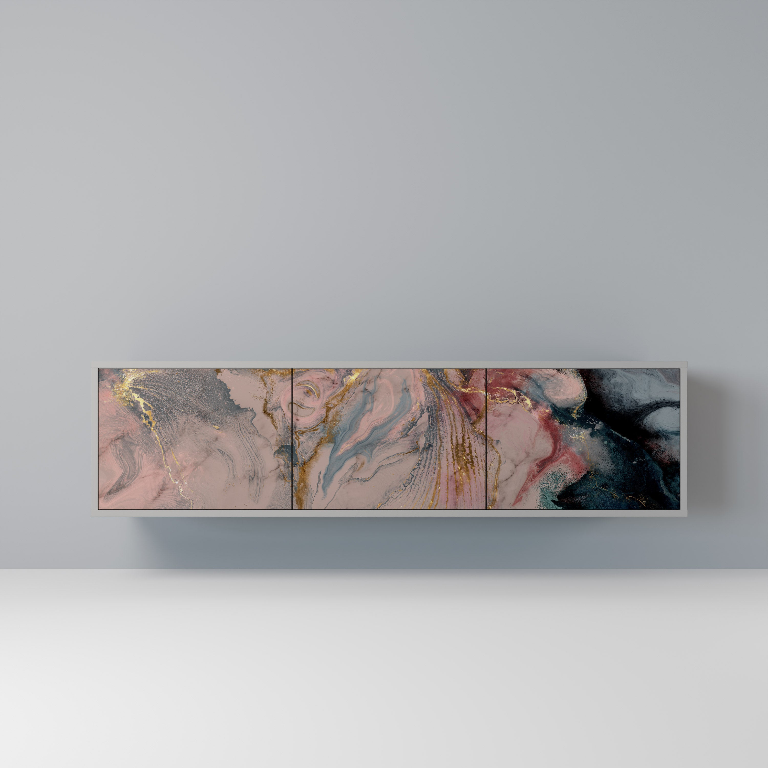 GILDED SWIRLS Szafka RTV 3-drzwiowa korpus Szary