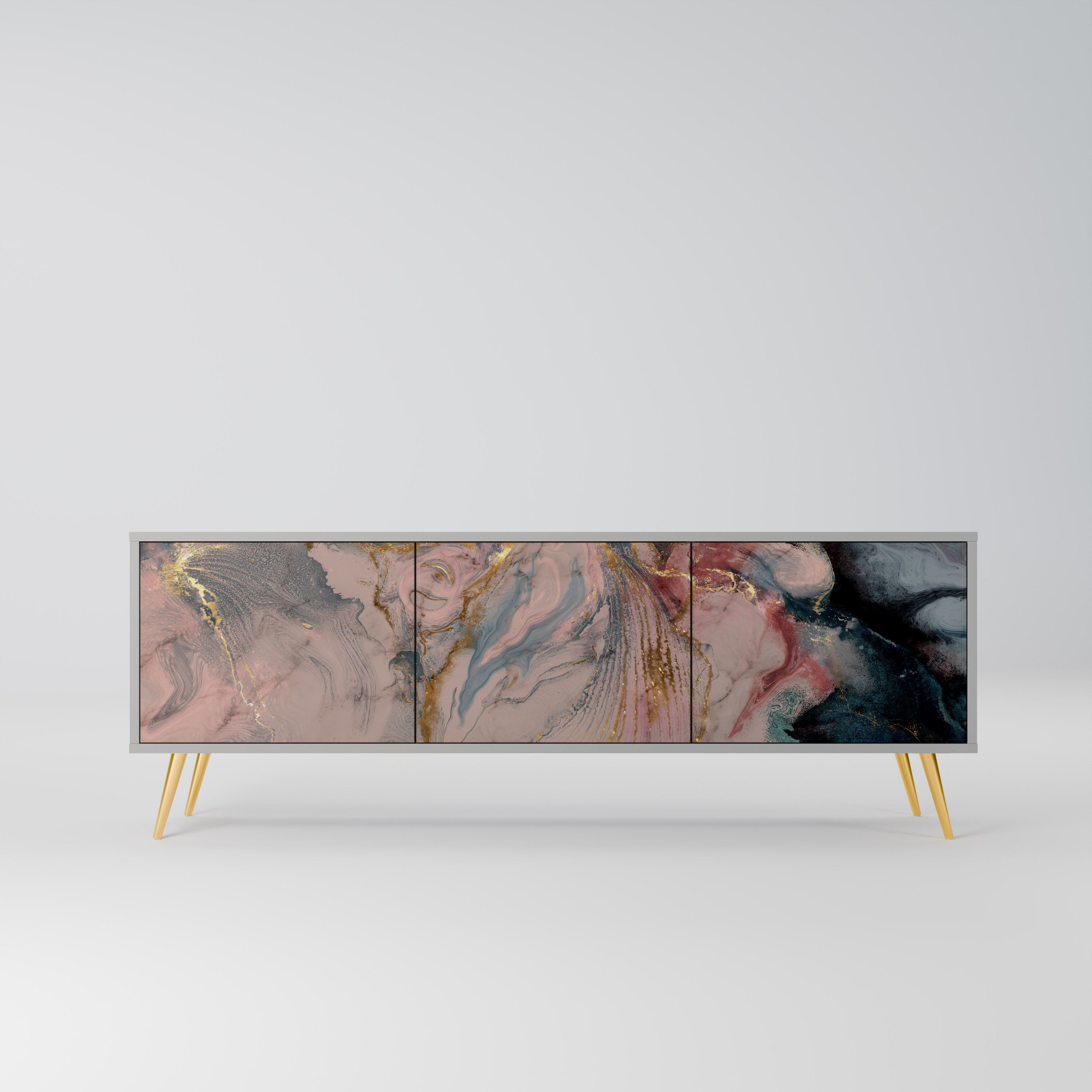 GILDED SWIRLS Szafka RTV 3-drzwiowa korpus Szary