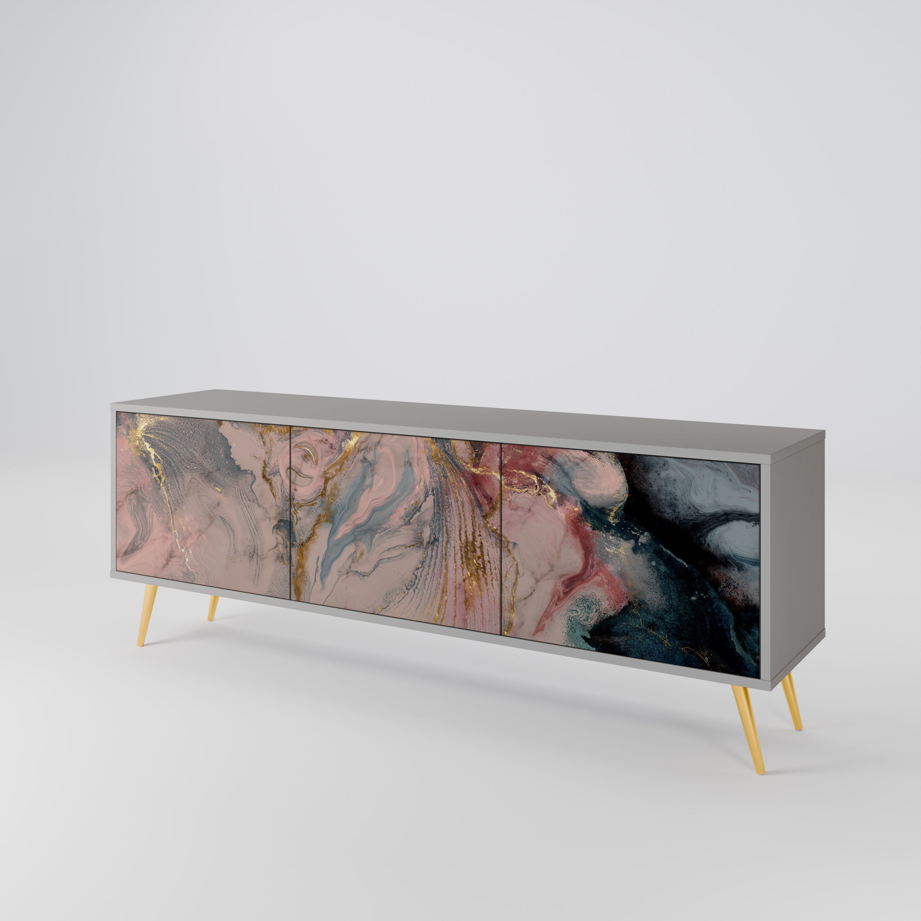 GILDED SWIRLS Szafka RTV 3-drzwiowa korpus Szary