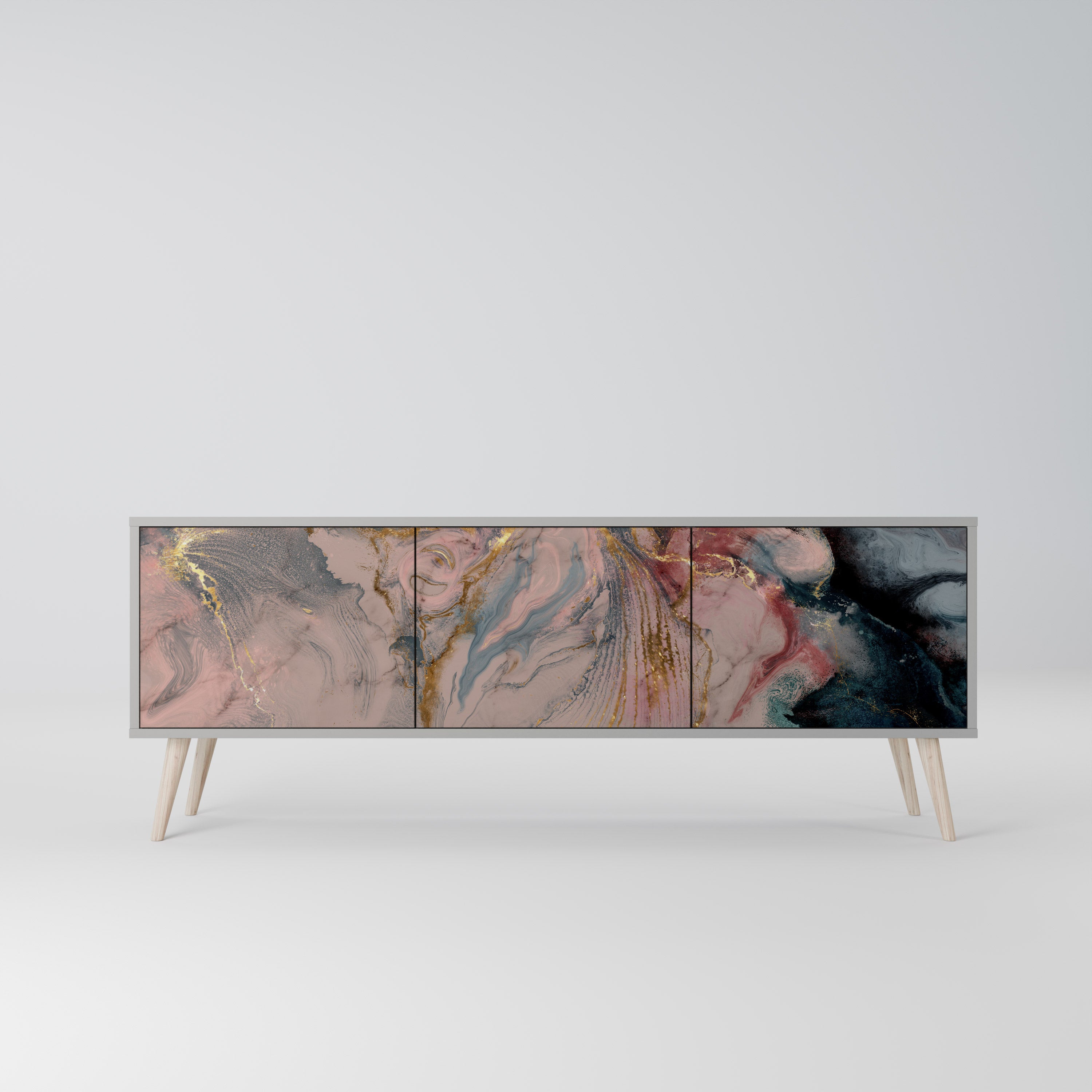 GILDED SWIRLS Szafka RTV 3-drzwiowa korpus Szary