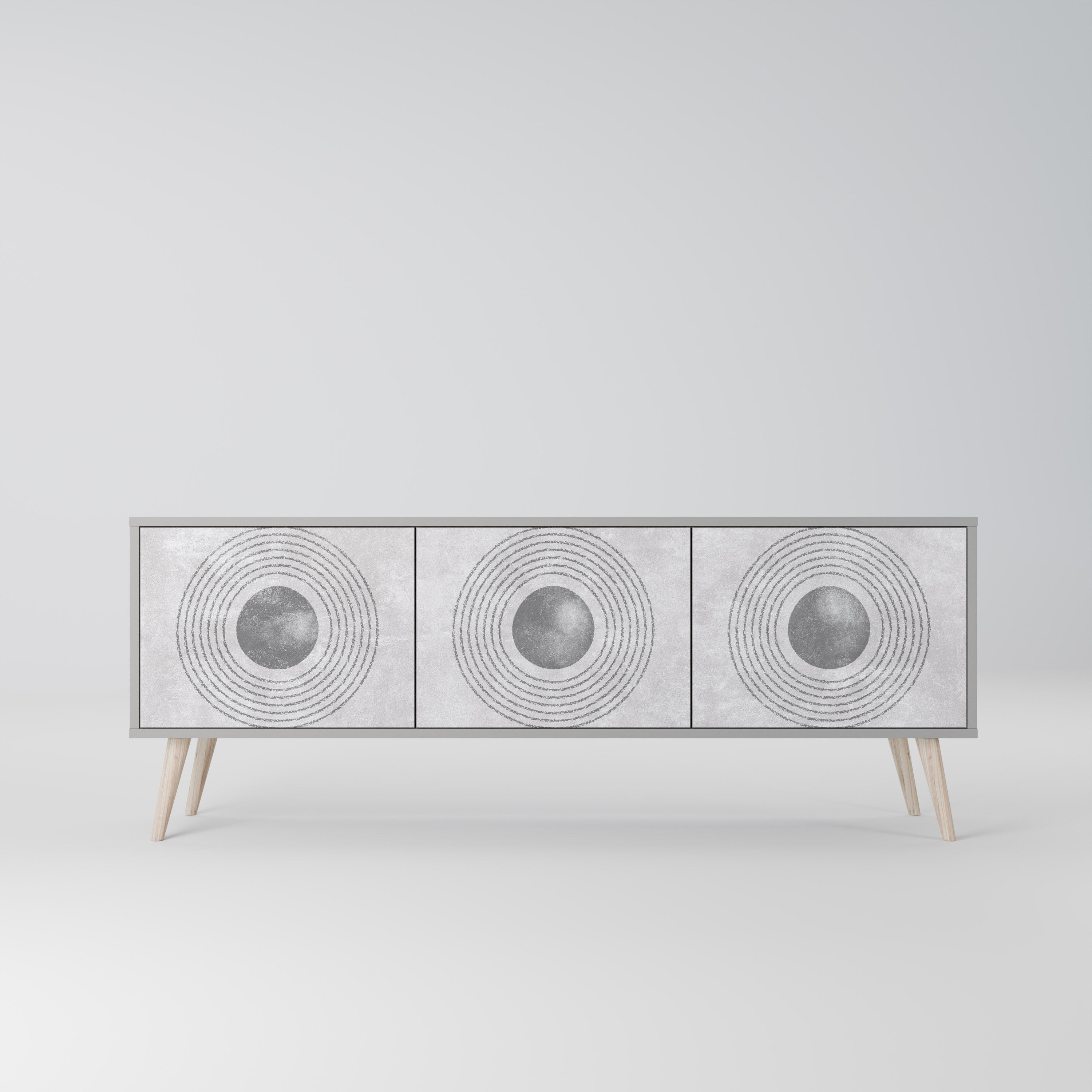 SOLID CIRCLES Szafka RTV 3-drzwiowa korpus Szary