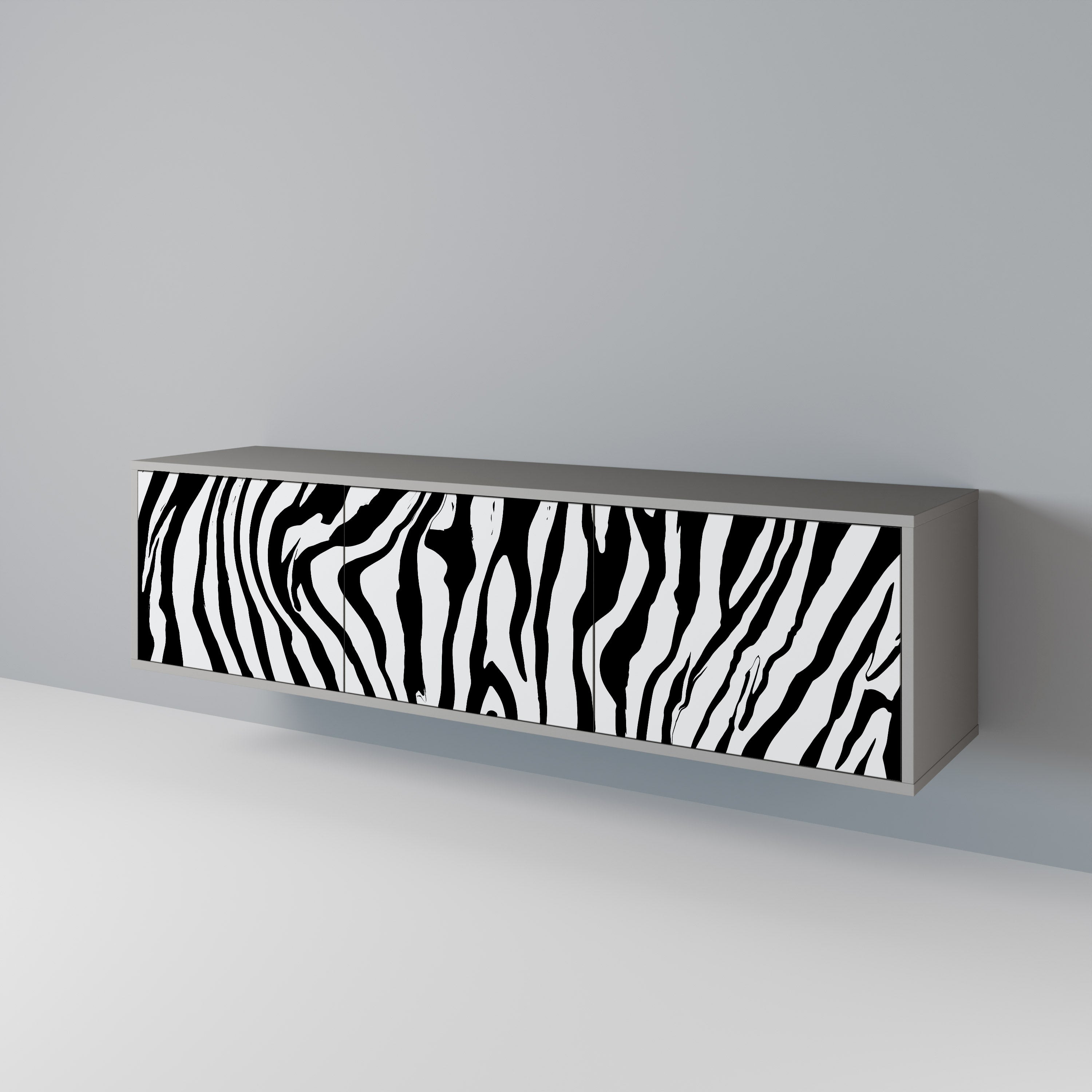 SPLENDID ZEBRA Szafka RTV 3-drzwiowa korpus Szary
