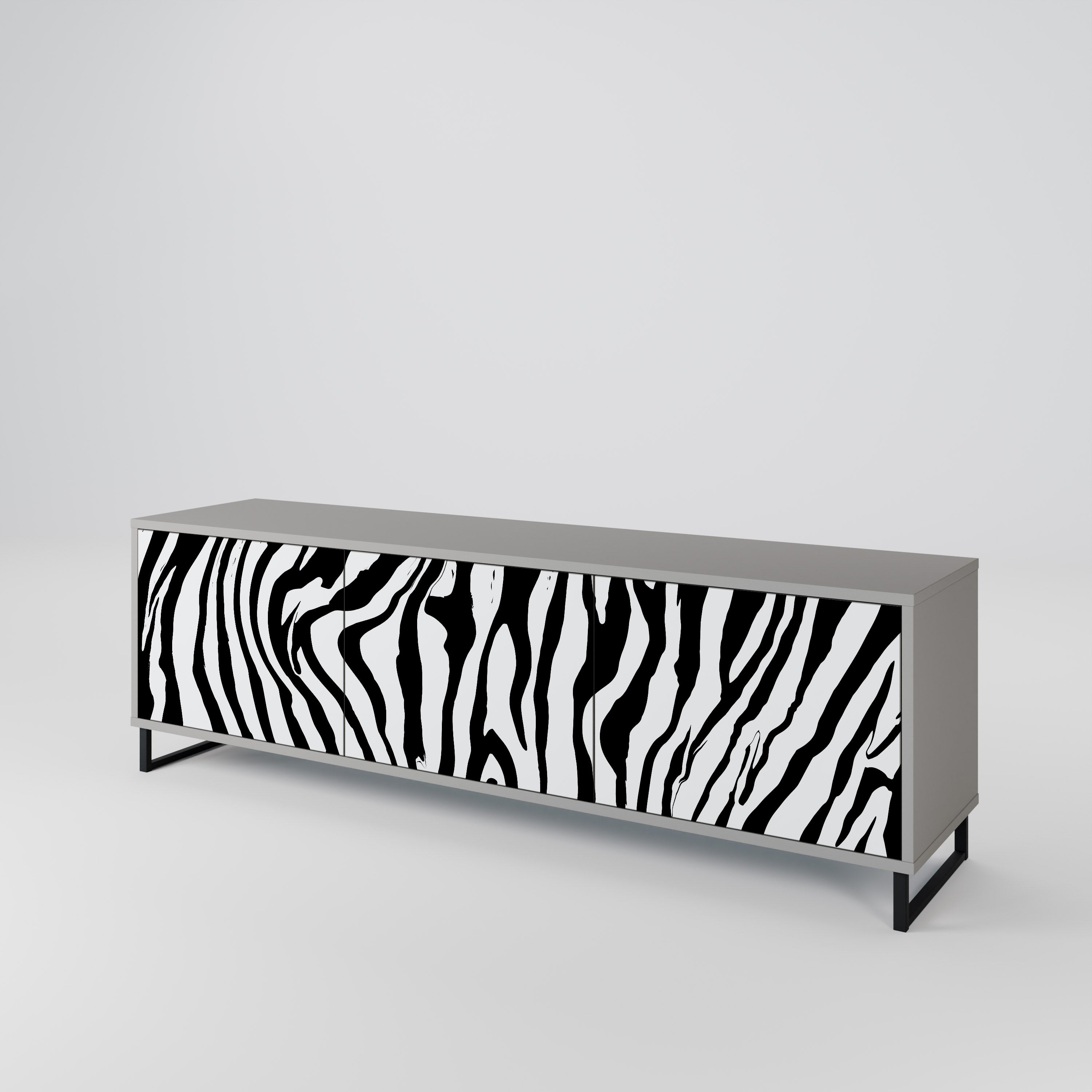 SPLENDID ZEBRA Szafka RTV 3-drzwiowa korpus Szary