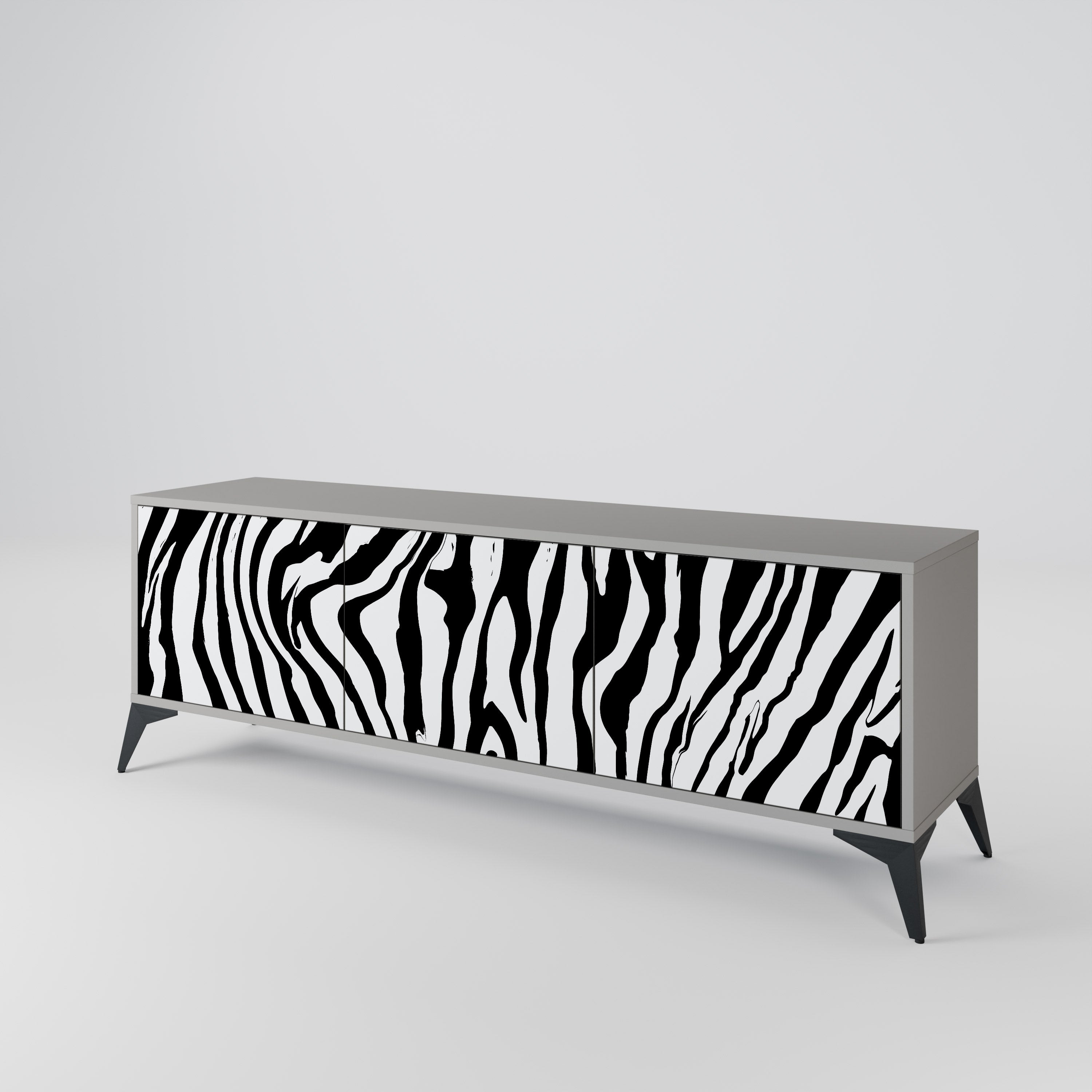 SPLENDID ZEBRA Szafka RTV 3-drzwiowa korpus Szary