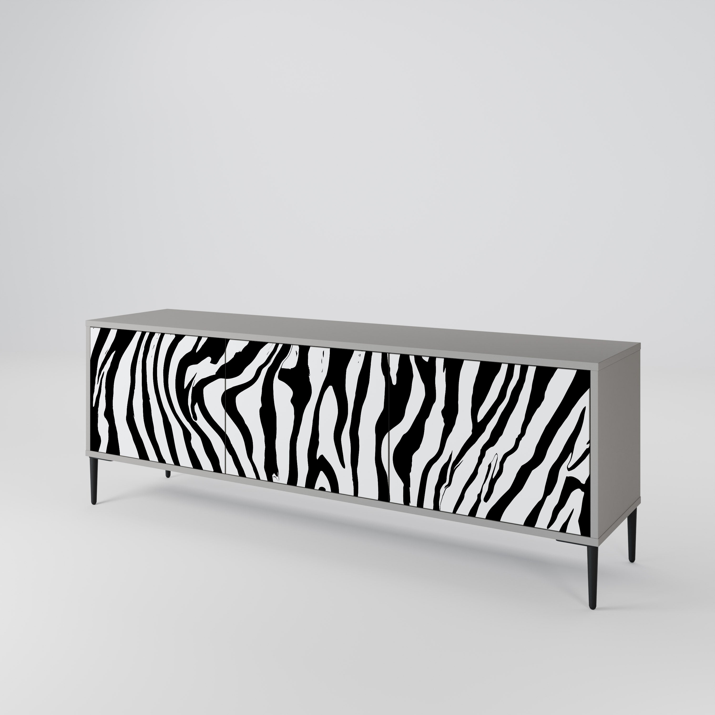 SPLENDID ZEBRA Szafka RTV 3-drzwiowa korpus Szary