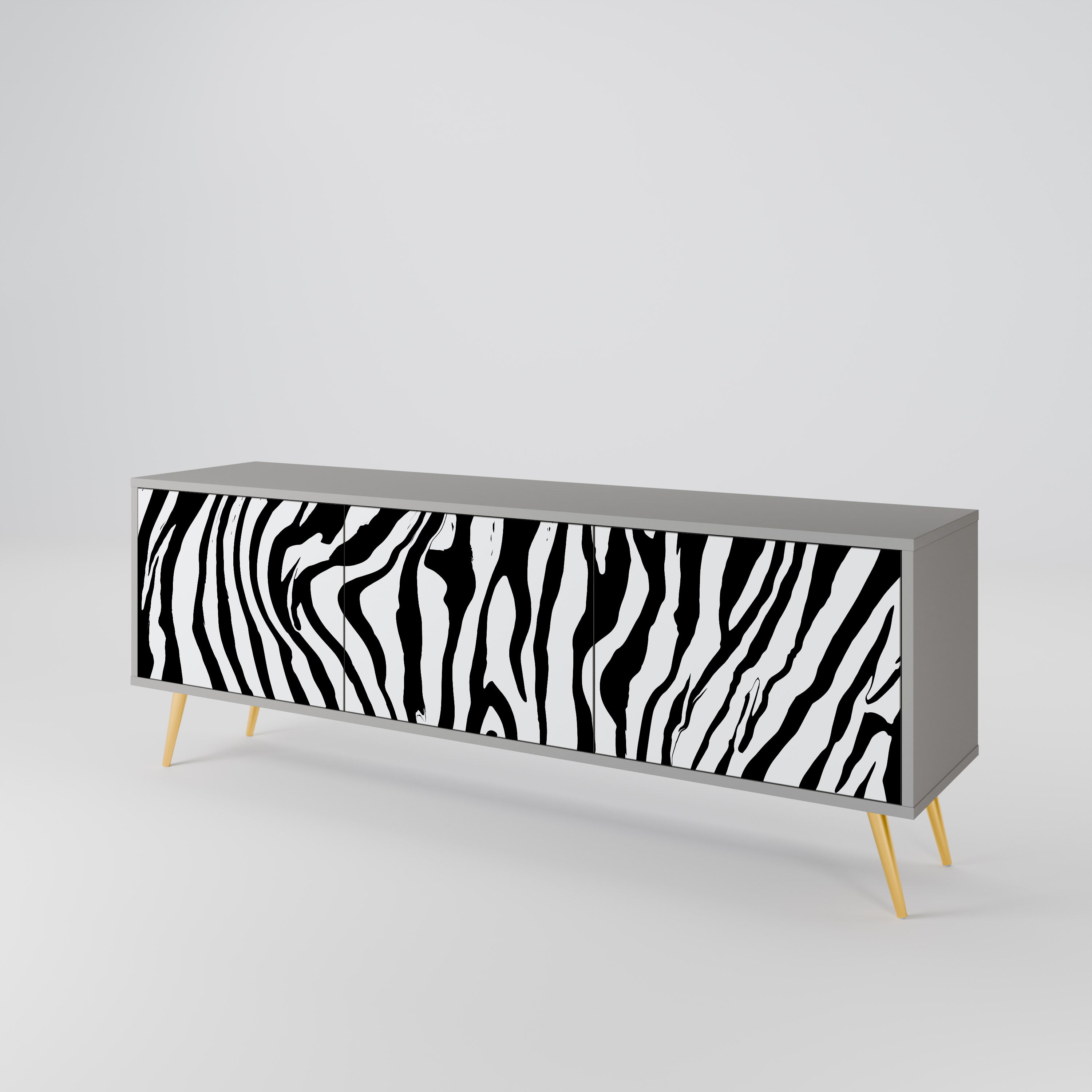 SPLENDID ZEBRA Szafka RTV 3-drzwiowa korpus Szary