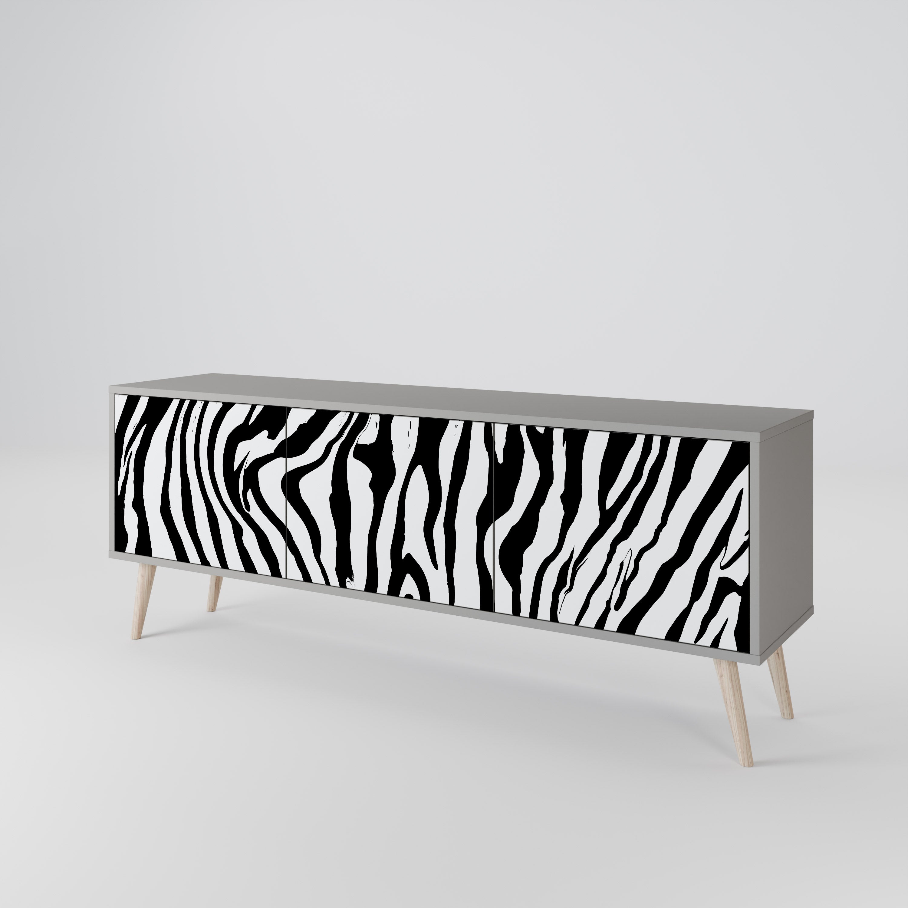 SPLENDID ZEBRA Szafka RTV 3-drzwiowa korpus Szary
