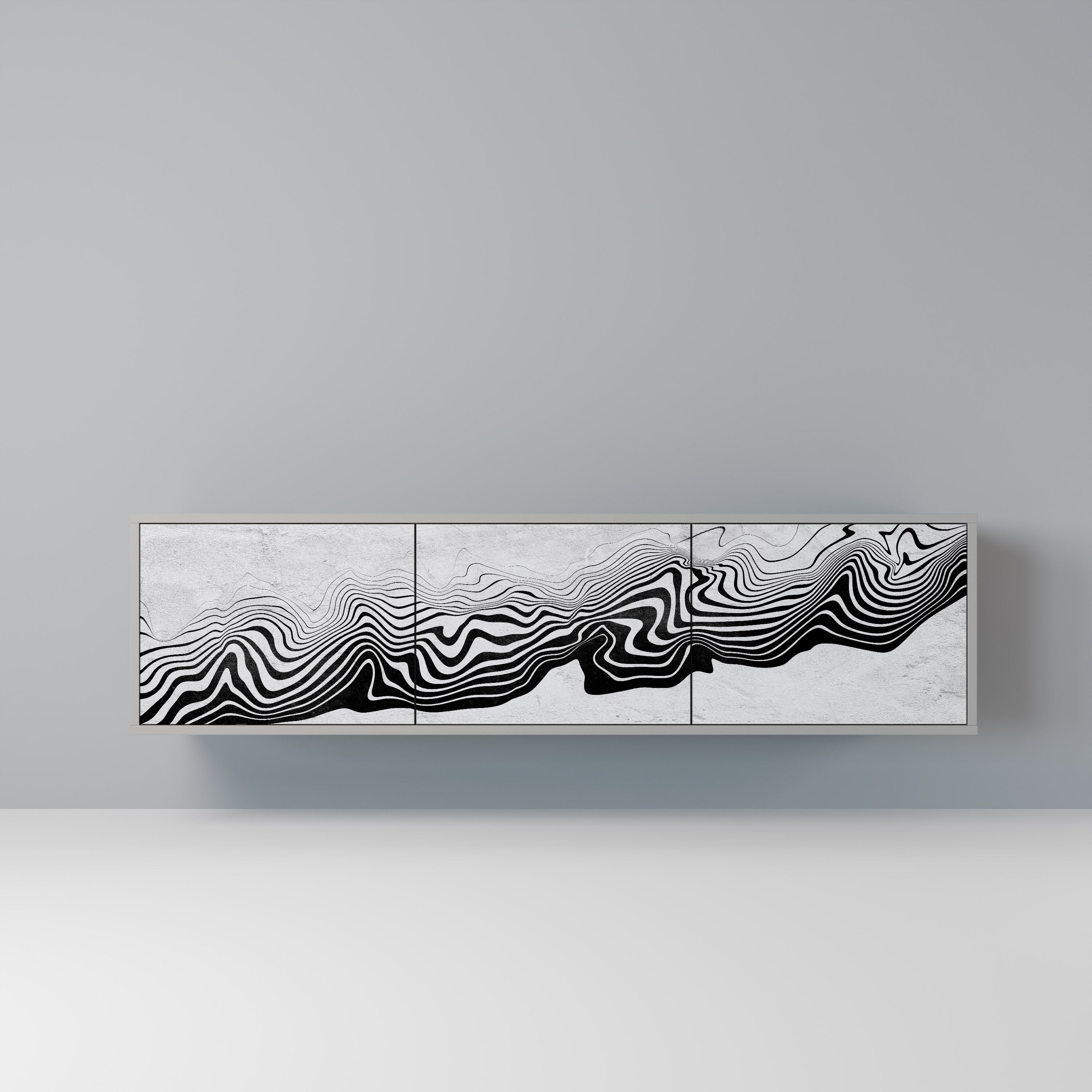 MONOCHROME MIRAGE Szafka RTV 3-drzwiowa korpus Szary